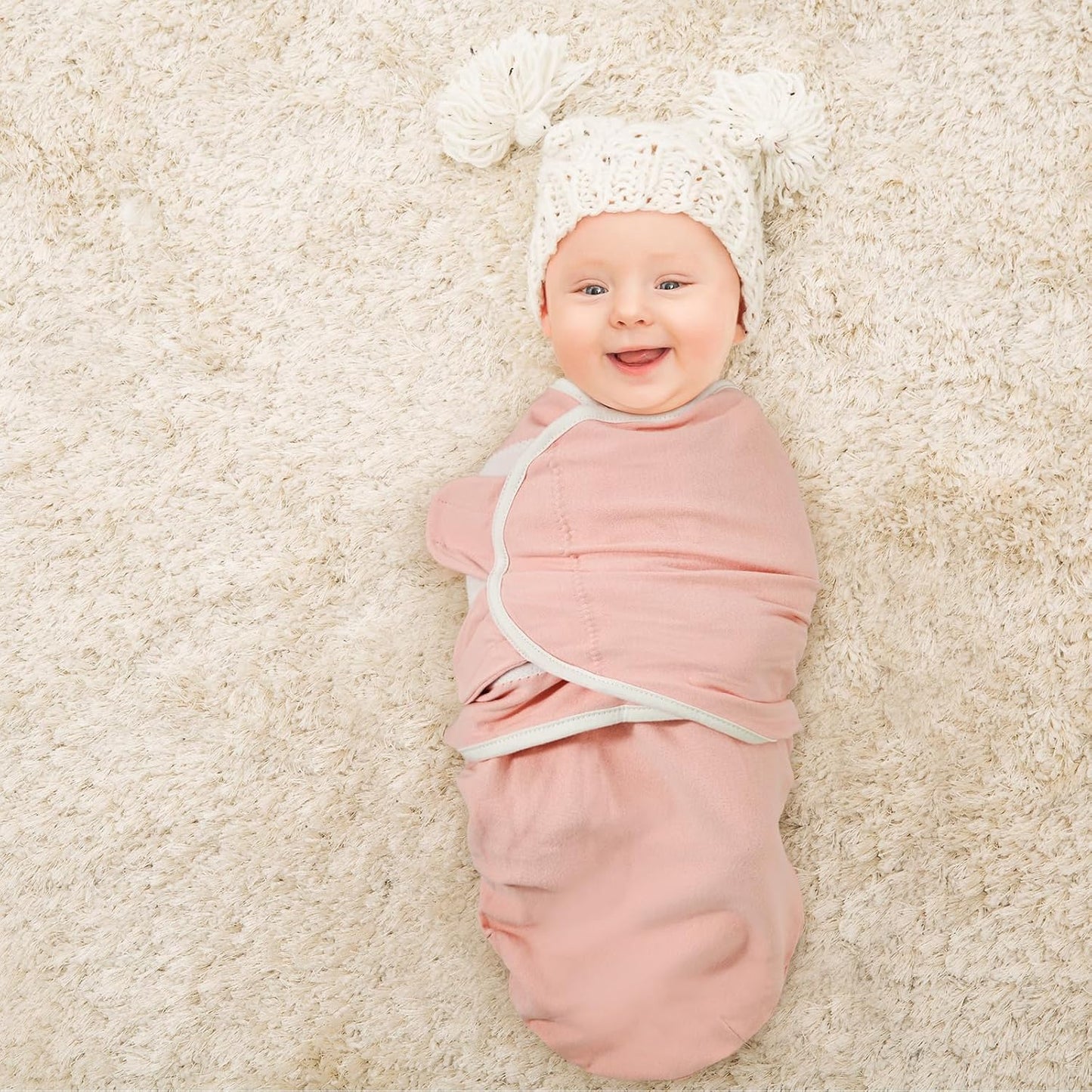 GLLQUEN BABY Swaddle Blankets for Baby Girl & Boy, Easy Adjustable Sleep Sack, Newborn Swaddles for 0-3 Months, Baby Sleep Sack, Pink & Yellow Tone, Swaddling Blankets 3 Pack Wrap Set
