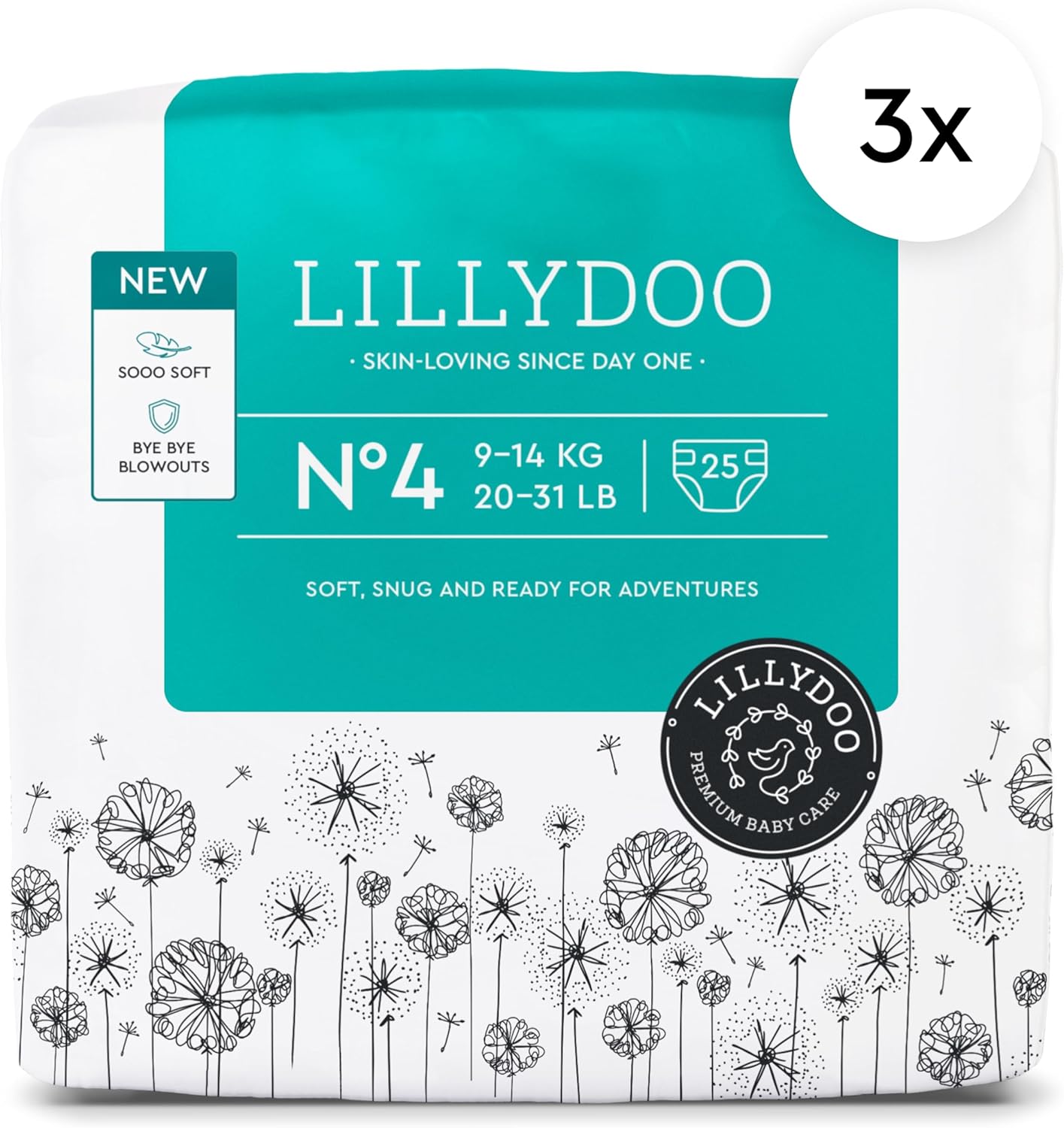 Baby Diapers - Size 4 (20-31 lbs), Half-Monthly Supply (75 Count), Leak Protection, Skin-Friendly, Ultrasoft, Perfume- & Chlorine-Free, Hypoallergenic, Dermatologist Tested, Oeko-TEX®