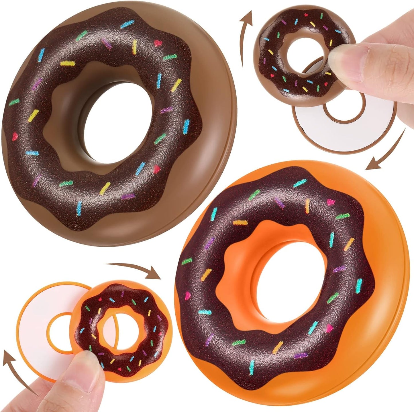 2 Pcs Haptic Coin Donut Fidget Slider Magnetic Fidget Slider Toy ADHD Autism Sensory Relief Stress and Anxiety Depression Desk Toys for Adults Teens Birthday Gift