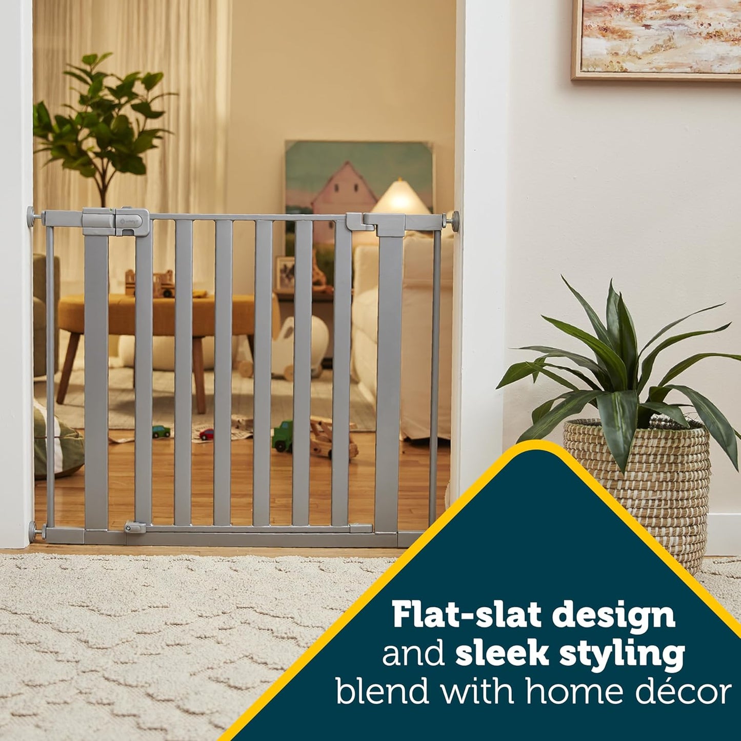 Safety 1st Walk Through Baby Gate with Door, Adjustable Pressure Mount Lift, Dog Gates, Fits 29"-38" Wide, 2-Pack, Silver