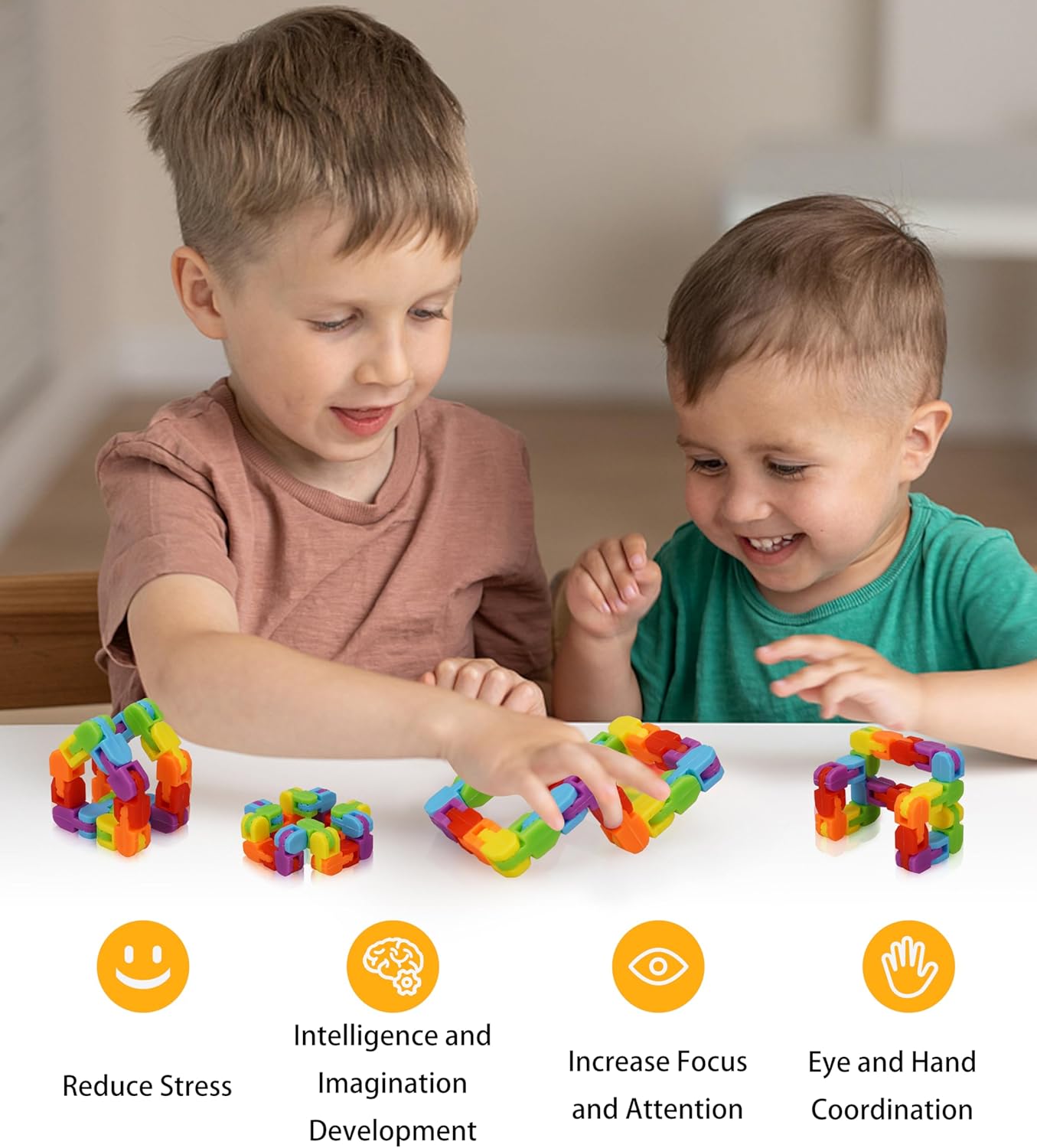 Ganowo 30 Pack Fidget Toy Wacky Tracks Snap and Click Fidgets Sensory Toys Party Favors ,Classroom Reward,School,Christmas Stocking Stuffers for Adults ,Kids