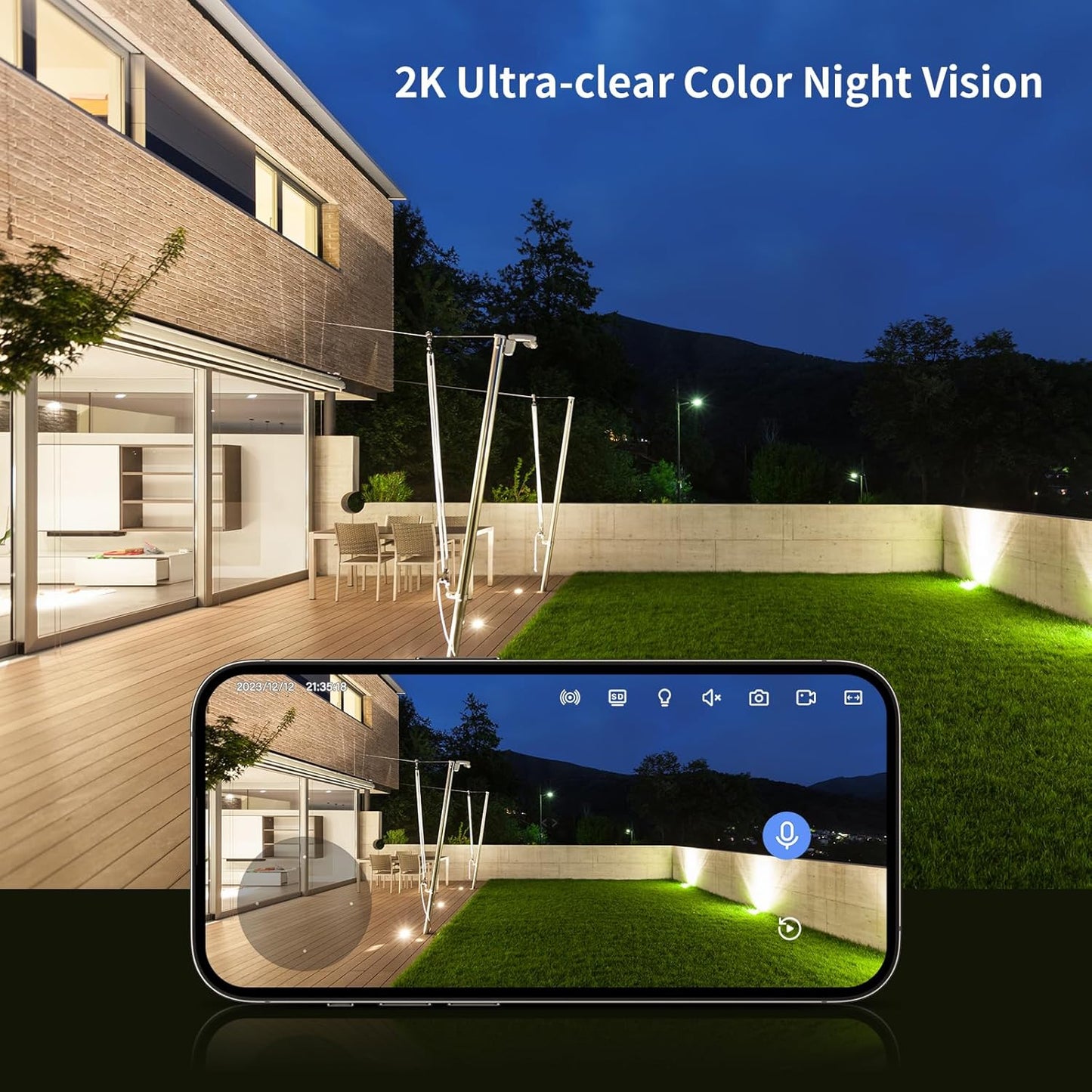 Jennov Outdoor/Indoor Security Cameras 5Ghz/2.4Ghz, 2K HD WiFi/Color Night Vision/Motion Detection /2-Way Audio/IP66 Waterproof Pet Dog Cat Baby Monitor Camera for Home Security