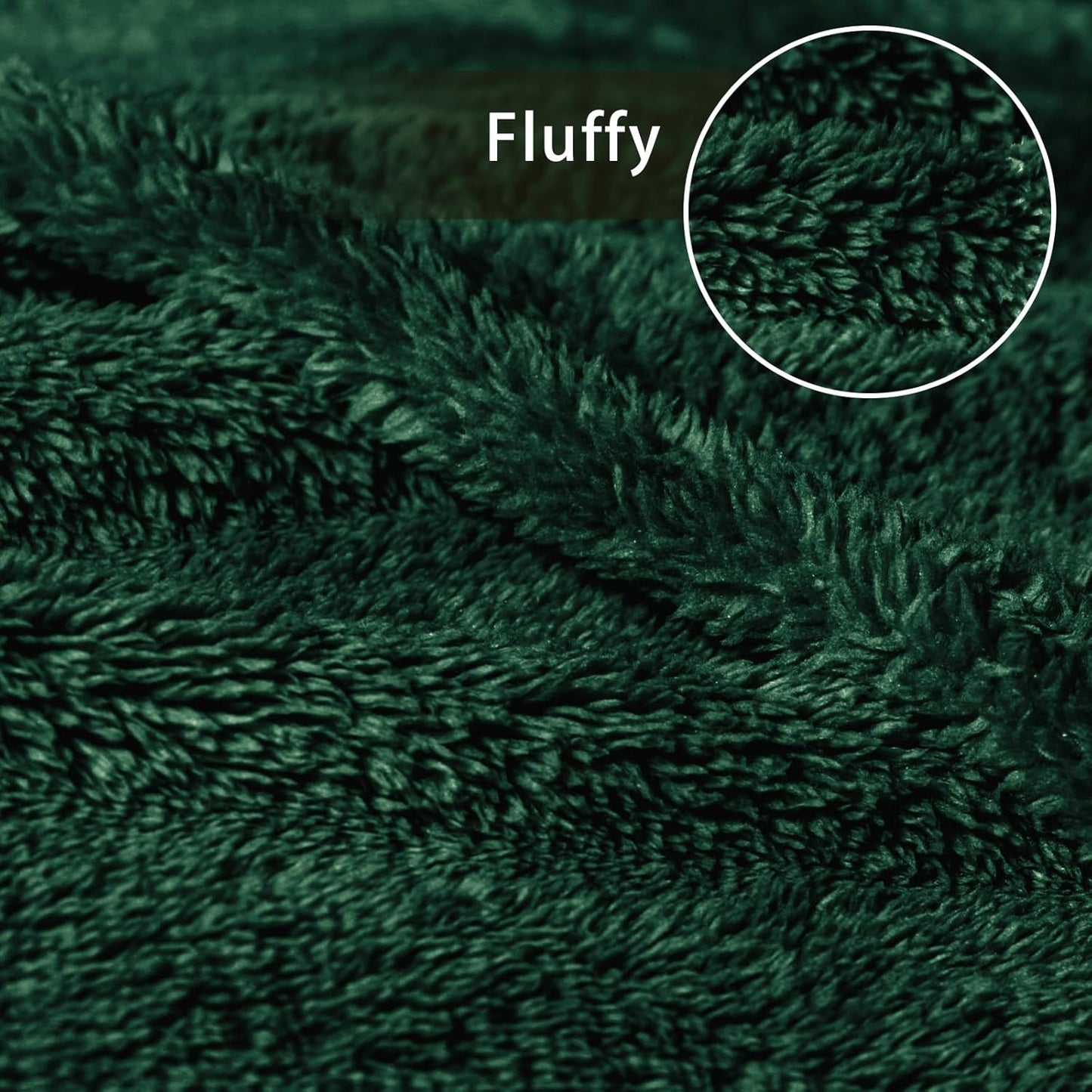 Exclusivo Mezcla Queen Size Flannel Fleece Blanket, Super Soft Velvet Plush Bed Blanket, Fuzzy Cozy and Warm for All Seasons, 90x90 Inches, Forest Green