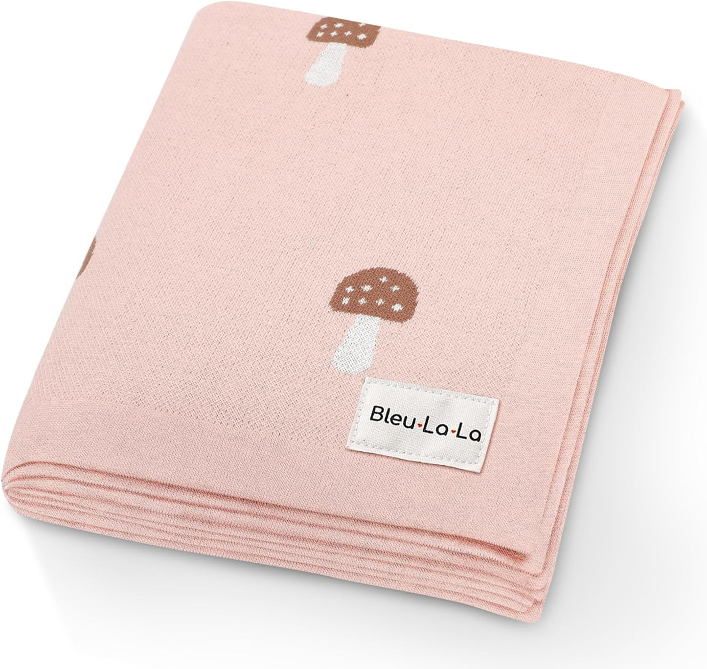 Swaddle Blanket for Girls 100% Cotton Buttery Soft Cozy Receiving Swaddle Crib Stroller Blanket for Shower Gift Registry for Newborns, Infants, Toddlers (Mushroom - Pink)
