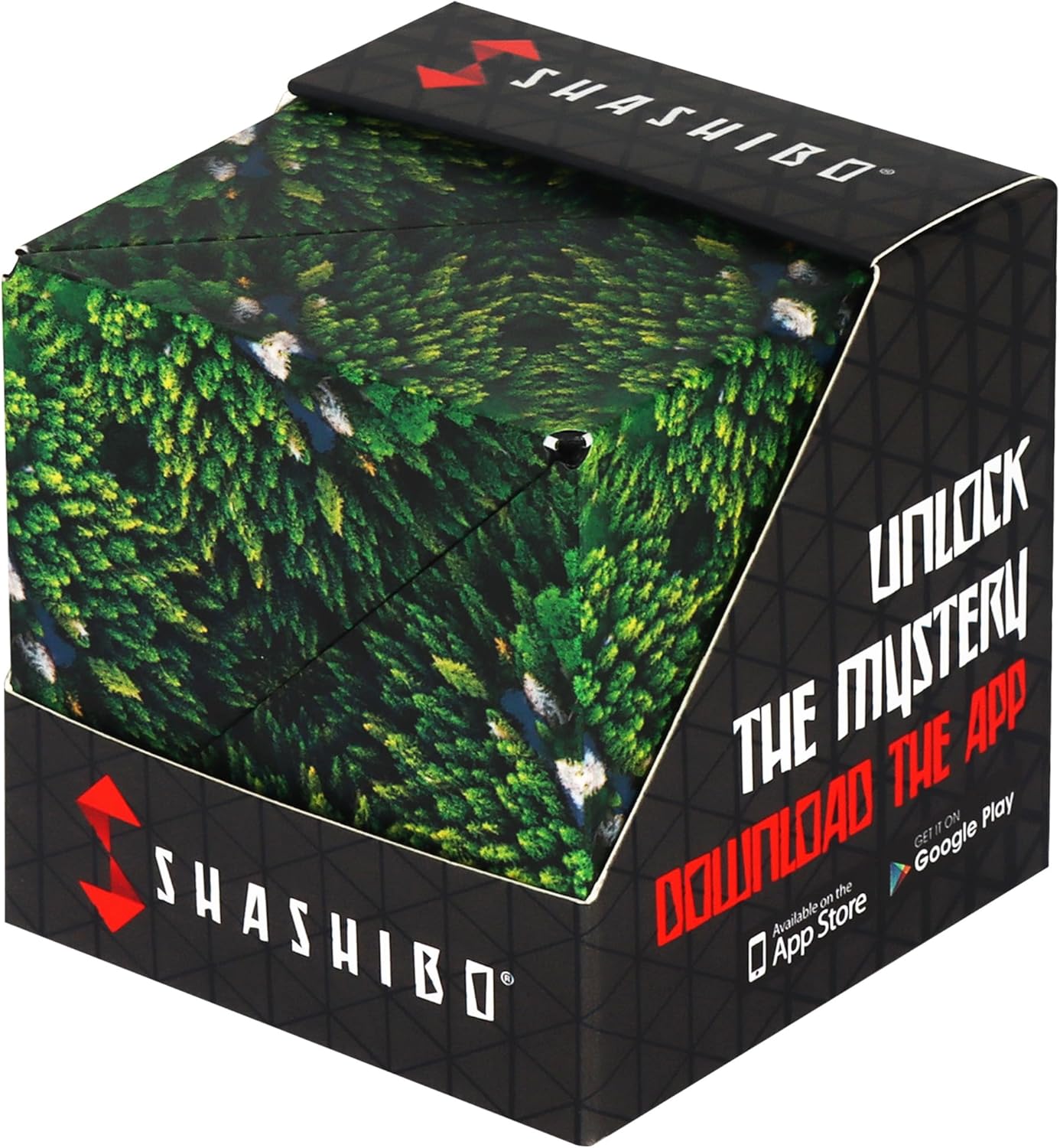 SHASHIBO Shape Shifting Box - Award-Winning, Patented Fidget Cube w/ 36 Rare Earth Magnets - Transforms Into Over 70 Shapes, Download Fun in Motion Toys Mobile App (Wild Series - Forest)