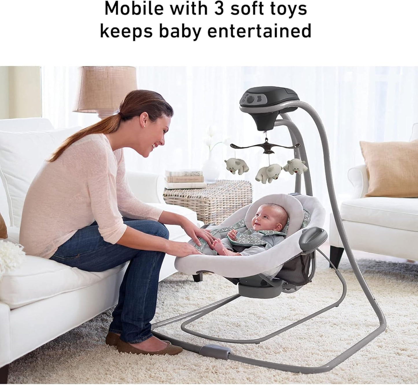 Graco DuetConnect LX Seat & Bouncer, Multi-Direction Seat, Multiple Swinging Speeds, Easily Portable, Redmond