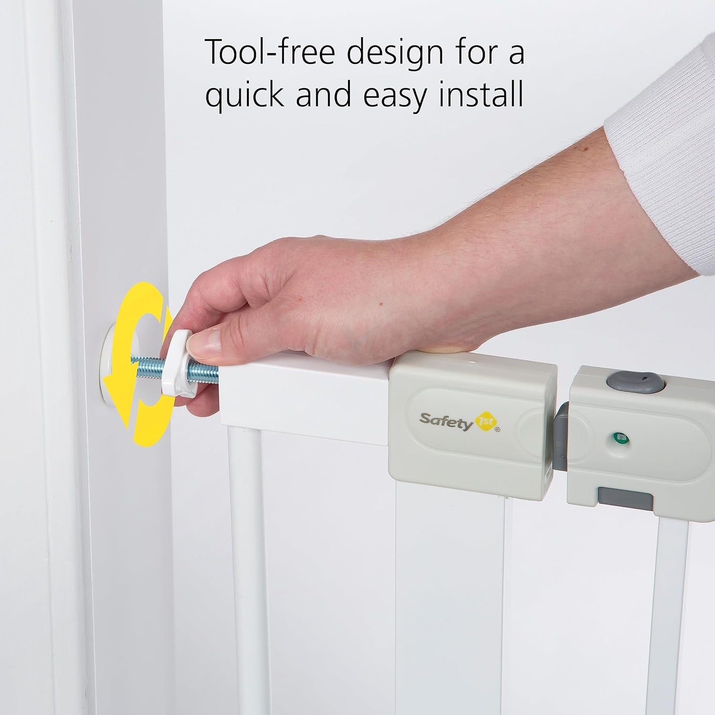 Safety 1st Easy Install Baby Gate for Doorways, Auto-Close Pressure-Mounted Magnetic Latch, Indoor Dog Gates, No Drilling, Fits 29"-38", Black