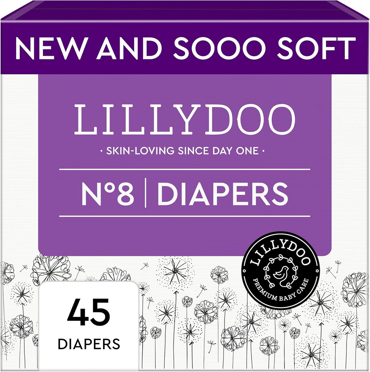 Baby Diapers - Size 8 (37+ lbs), Half-Monthly Supply (90 Count), Leak Protection, Skin-Friendly, Ultrasoft, Perfume- & Chlorine-Free, Hypoallergenic, Dermatologist Tested, Oeko-TEX®
