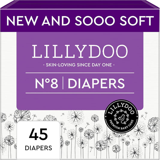 Baby Diapers - Size 8 (37+ lbs), Half-Monthly Supply (90 Count), Leak Protection, Skin-Friendly, Ultrasoft, Perfume- & Chlorine-Free, Hypoallergenic, Dermatologist Tested, Oeko-TEX®