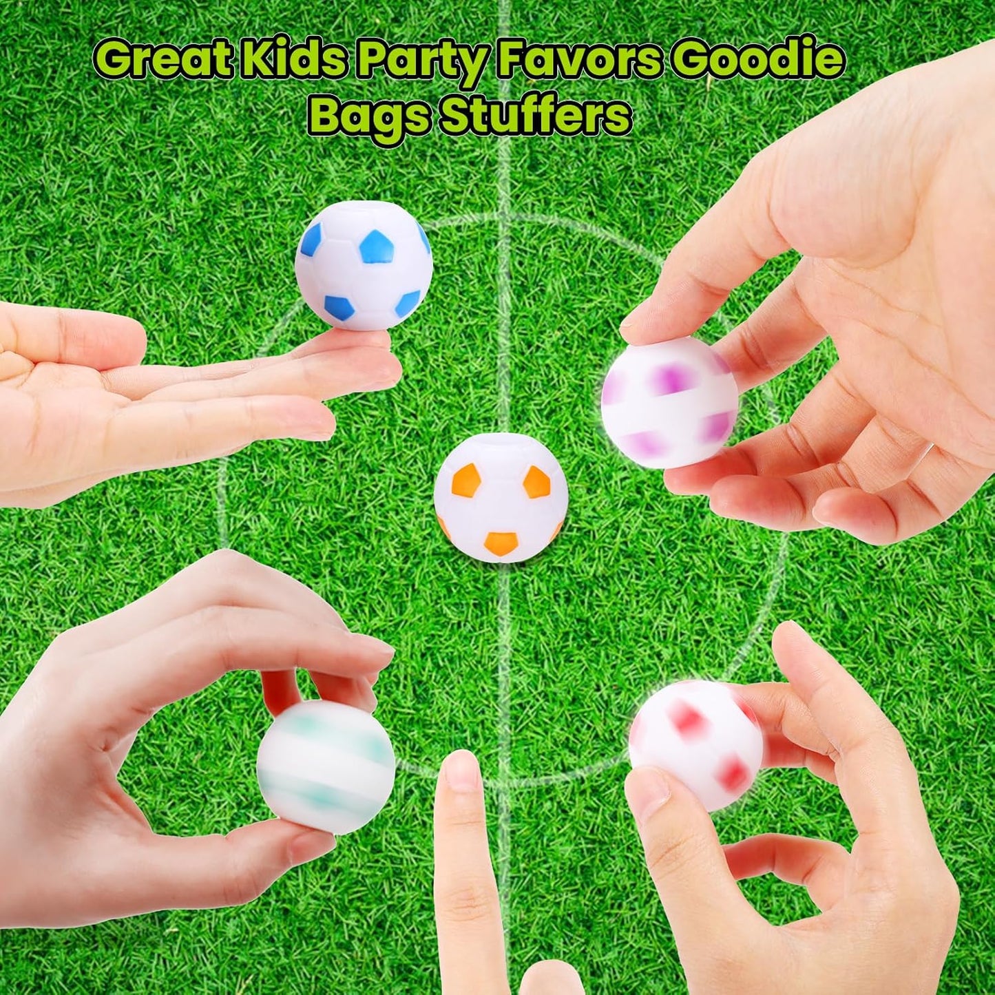 SCIONE 48 Pack Soccer Ball Fidget Spinner Soccer Party Favors for Kids 4-8 8-12 Goodie Bag Pinata Stuffers Classroom Prizes Kids Return Gifts for Birthday Halloween Party Sports Themed Party Favors