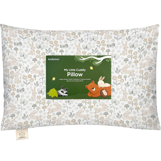 Toddler Pillow with Pillowcase - 13x18 My Little Cuddly Pillow, Viscose Derived From Bamboo Nursery Toddler Pillows for Sleeping,Kids Pillow, Small Travel Pillows, Mini Toddler Bed Pillow (Prairie)