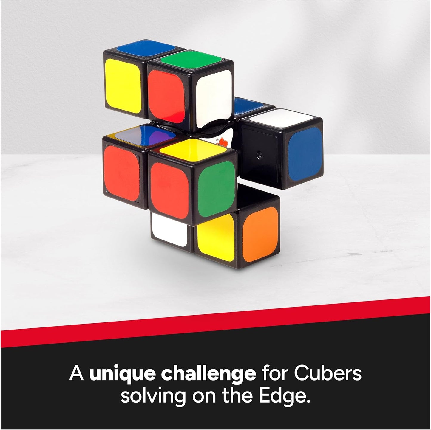 Rubik’s Edge, 3x3x1 Rubik’s Cube for Beginners Single Layer Puzzle Retro Educational Brain Teaser Travel Fidget Toy for Adults & Kids Ages 8+
