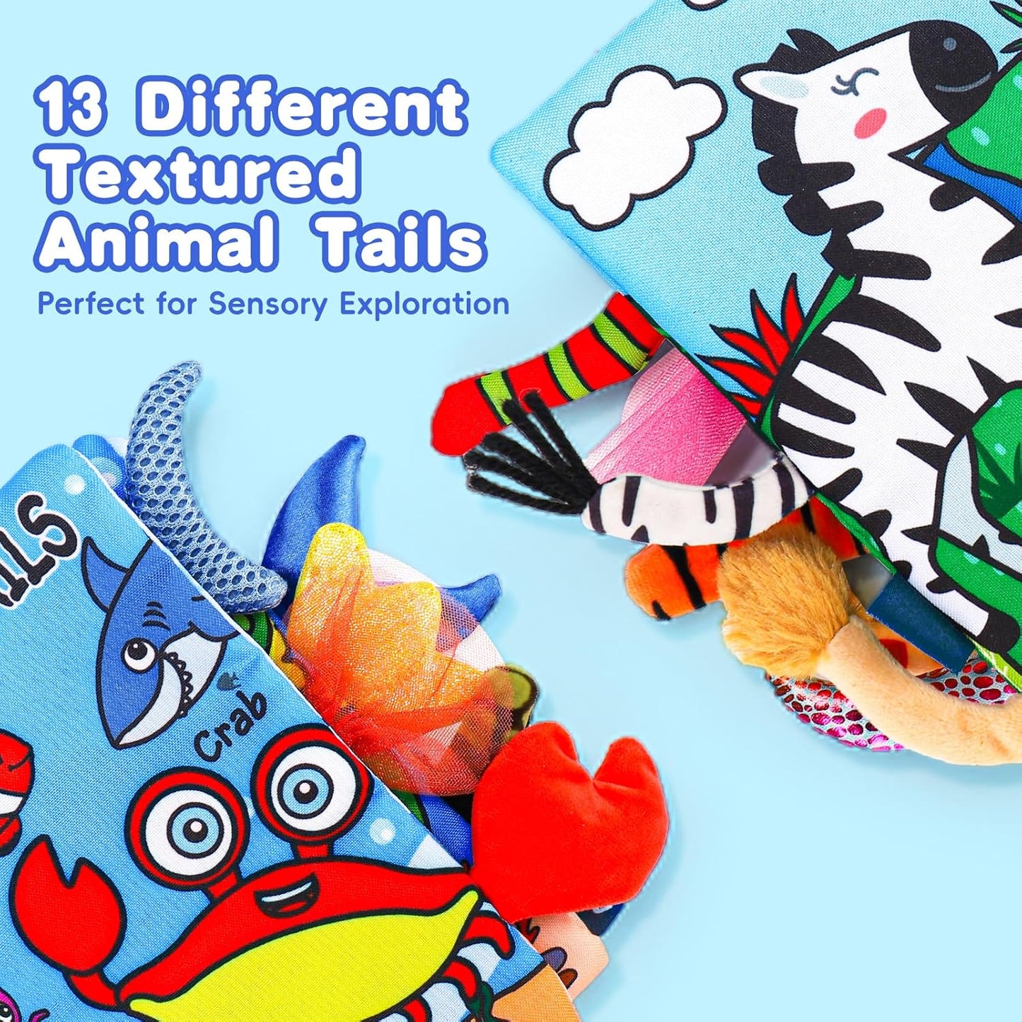 2PCS Baby Books 0-6 Months Tummy Time Infant Toys 0-3 Months High Contrast Baby Sensory Toys 3-6 6-12 Months Newborn Essentials Must Haves Crinkle Touch Feel Busy Soft Books for Babies Shower Gifts