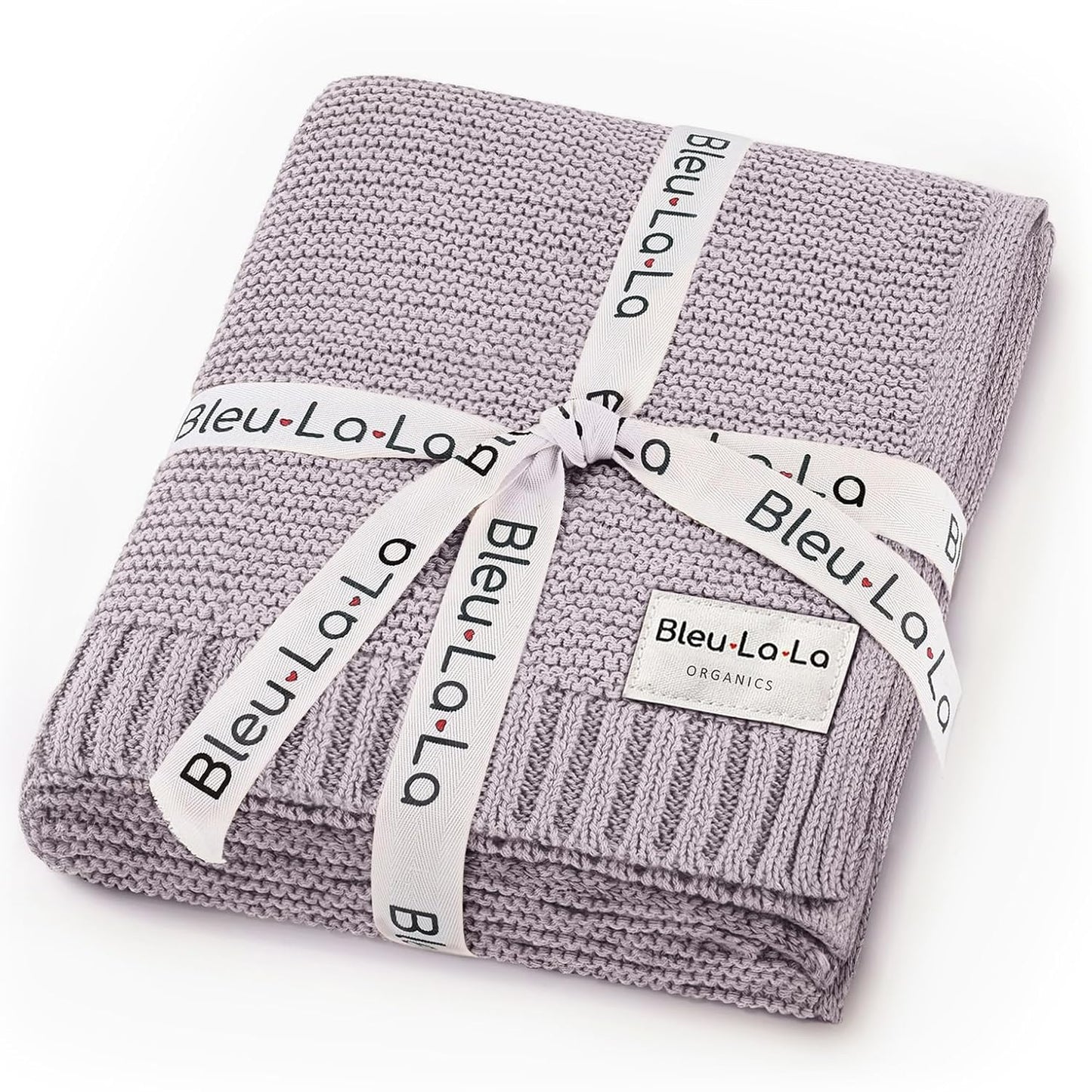 Signature Knit Organic Swaddle Blanket for Girls - 100% Soft Luxury Cotton Knit Receving Swaddler - Warm Cozy Crib Swaddling Blanket for Newborns Infants & Toddler (0-2Yrs - Dreamy Lilac)