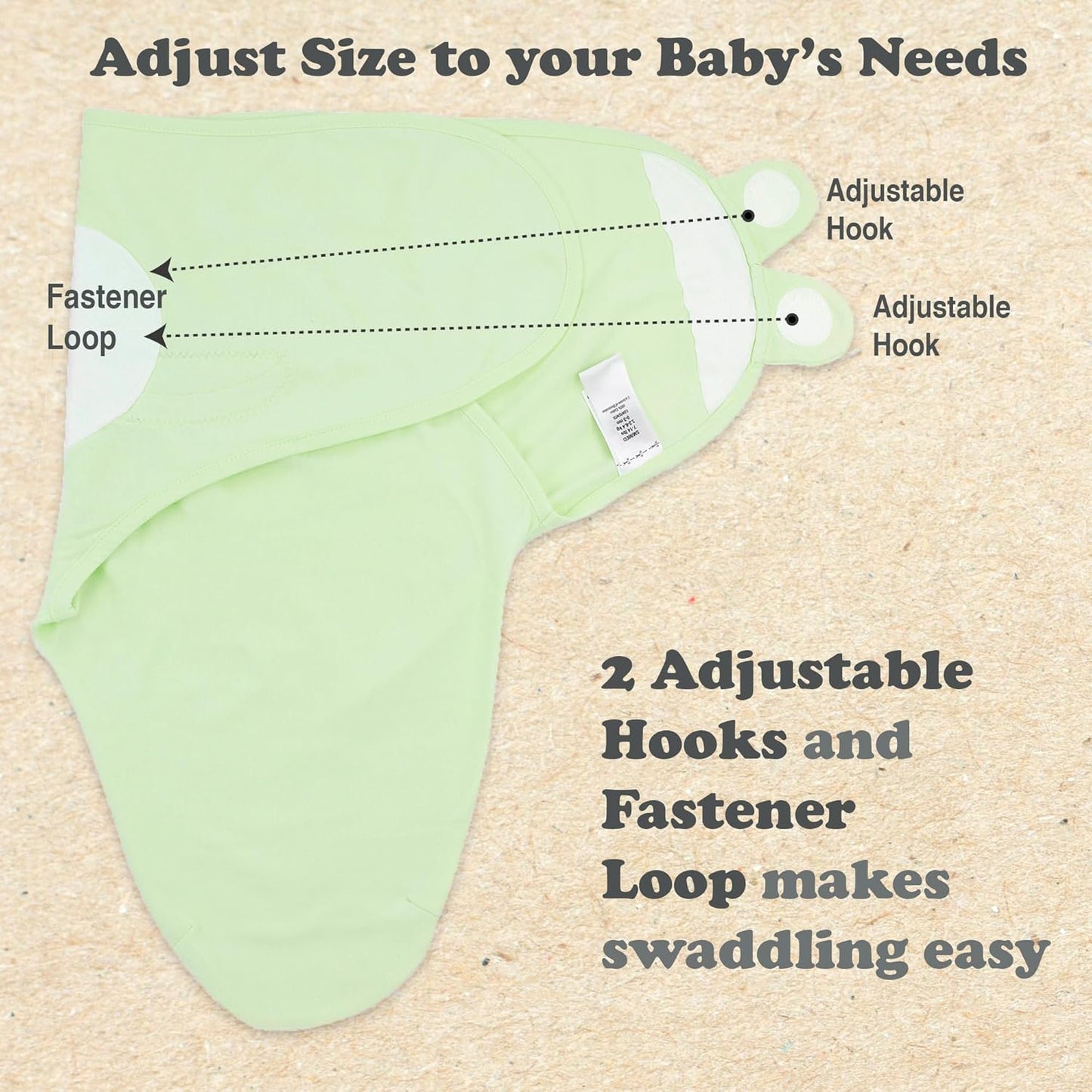 Bublo Baby Swaddles for Newborns – 3-Pack Infant Swaddles 0-3 Months – Adjustable Swaddle Sleep Sack – Soft Organic Cotton Baby Wrap for Safe & Cozy Sleep (Pastel Green)