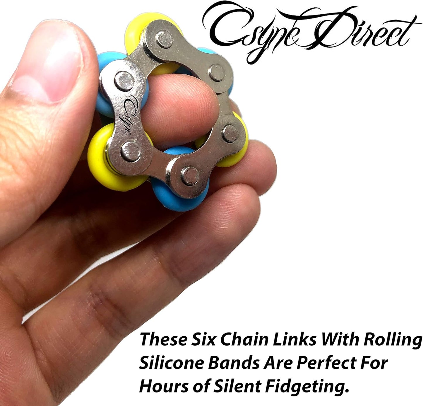 Fidget Toys Roller Chain - Stress Relief Perfect for ADHD, ADD, Anxiety in Classroom, Office, School, Work for Students, Teens, Adults Stocking Stuffers Gifts (9 Piece)