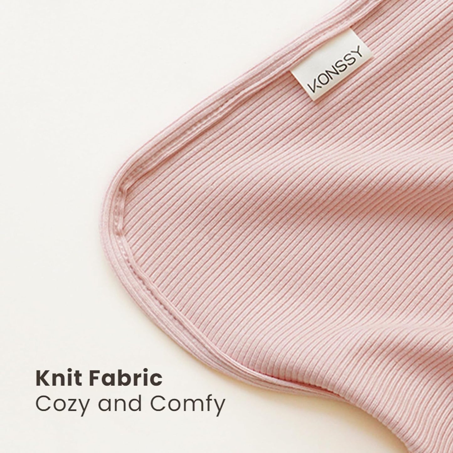 Konssy Knit Baby Blanket 2 Pack, Soft Ribbed Swaddle Receiving Blankets for Boys & Girls, Lightweight Cozy Swaddling Wrap for Newborns, Infants, & Toddlers, 33x42 Inch (Blossom,Pink)