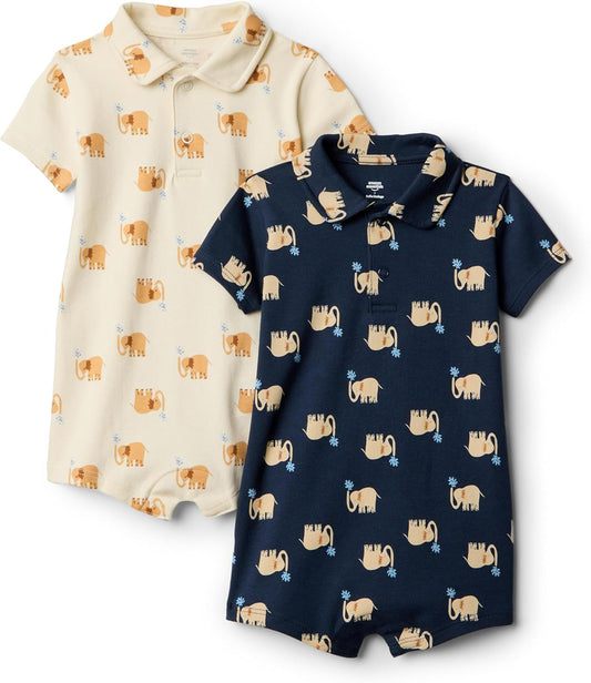 Amazon Essentials baby-boys Short Sleeve Romper