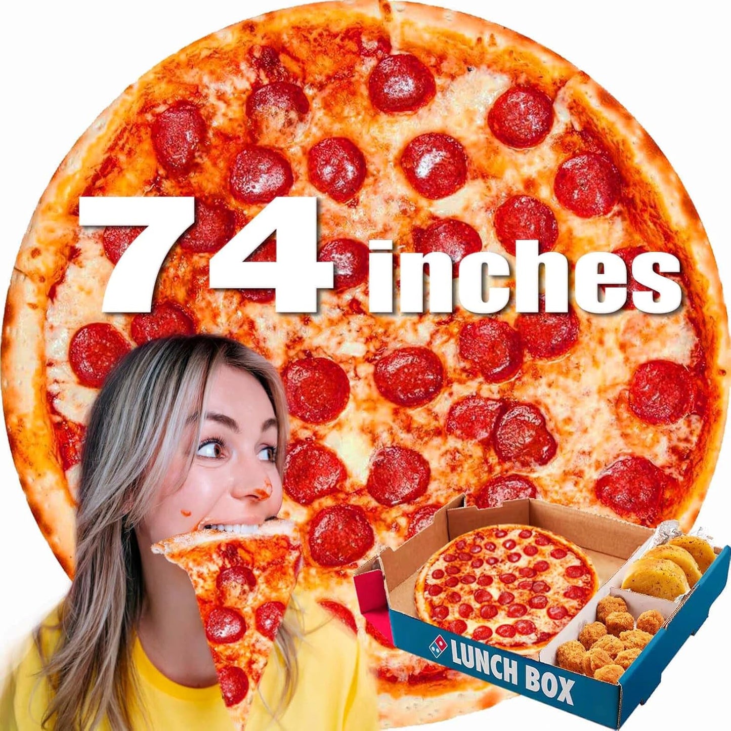 74in Pepperoni Pizza Blanket White Elephant Gifts for Adults Useful Sausage Throw Blankets Woemn Men Party Cool Stuff Novelty Gag Soft Fleece Wrap