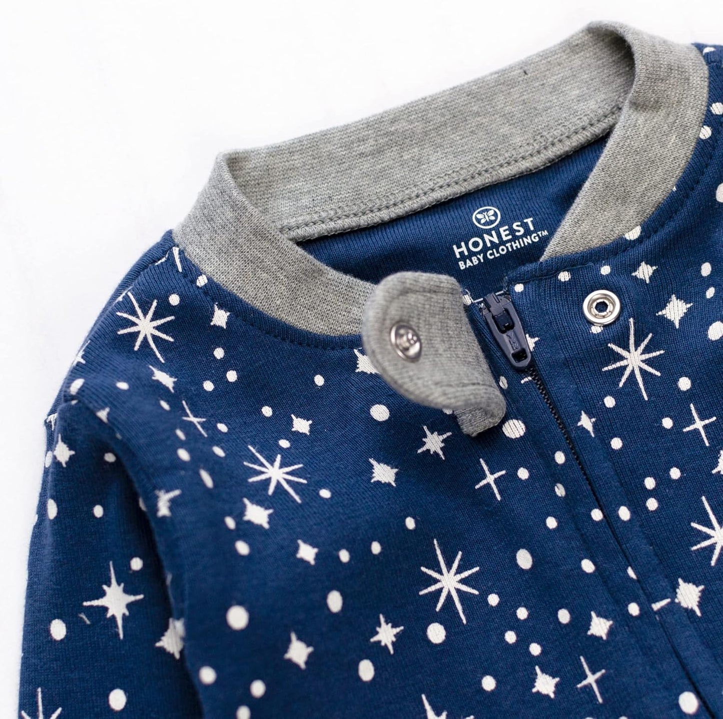 HonestBaby Baby Sleep N' Play One-Piece Zip-Front Footed Organic Cotton Pajama Sleeper