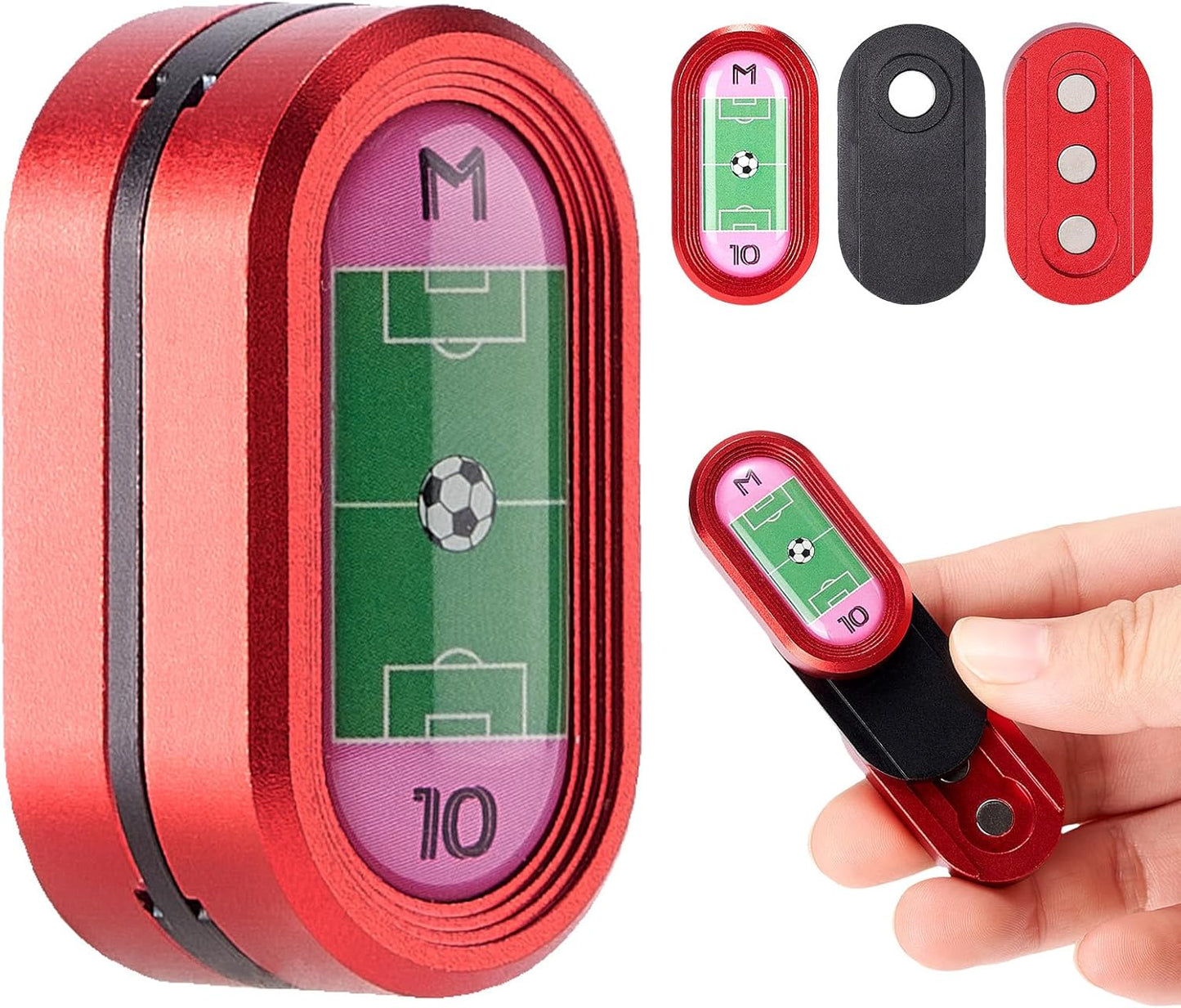 Metal Fidget Slider Toys：CP3 Magnetic Haptic Poker Push Card EDC Slider Fidget Toy for Adults, Office Magnetic Sliding Fidget Clicker Anxiety ADHD Autism as Gifts - Red