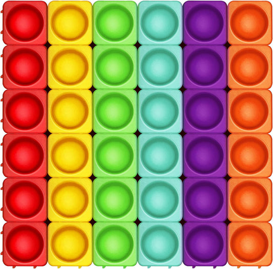 Giant Pop Blocks Bubble Premium Silicone Pop Fidget Blocks for Endless Joy and Education - Vibrant Pop Blocks for Imaginative Play and Puzzle Games-Toy Gift for Kids (36PCS)