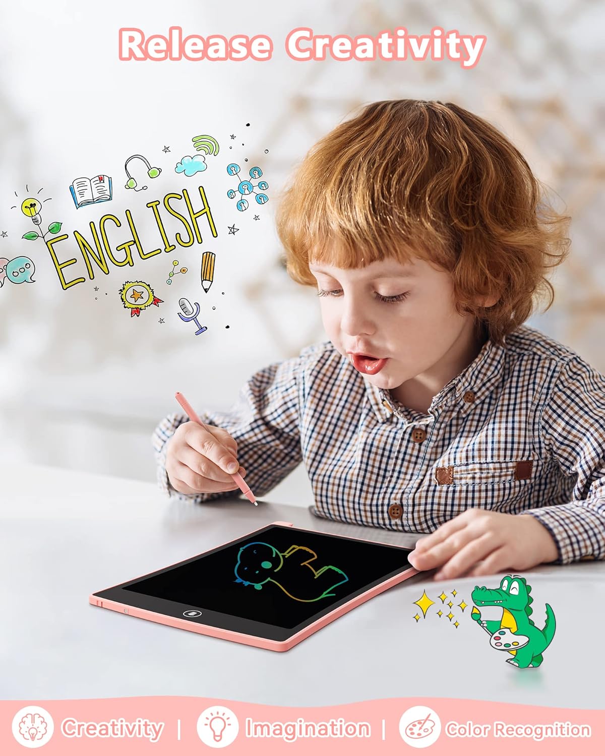 KOKODI Kids Toys 2 Pcs 10 Inch LCD Writing Tablet, Colorful Toddler Drawing Pad Doodle Board Erasable, Educational Learning Toys Birthday Gifts for Boys Girls Ages 3 4 5 6 7 8 (Blue & Pink)