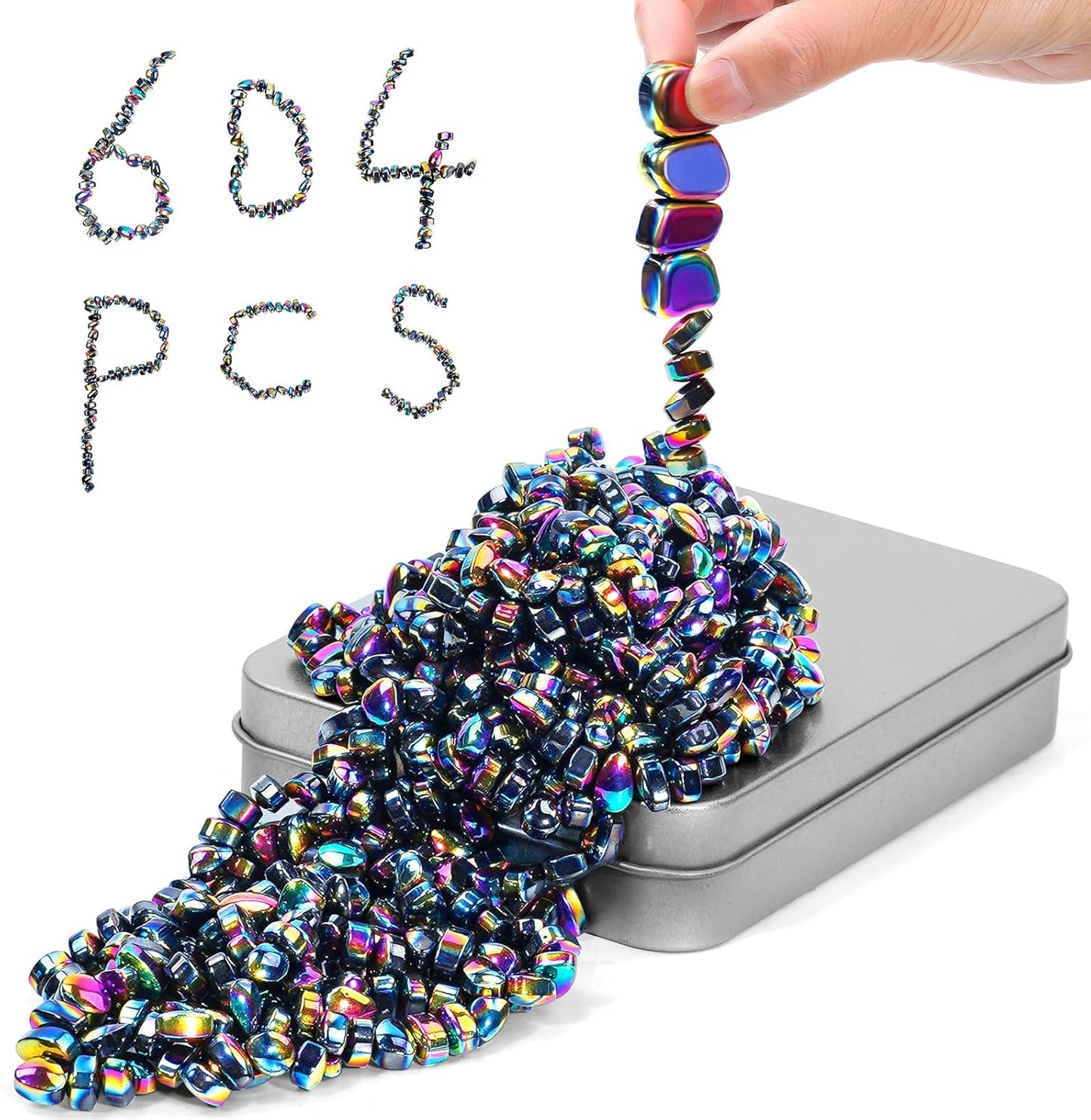 Magnetic Balls Fidget Toys Adults 600 PCS Mini Magnetic with Four Big Magnetic Putty Desk Toys,Fidget Toys for Adults, Office Desk Toys（Colorfully）