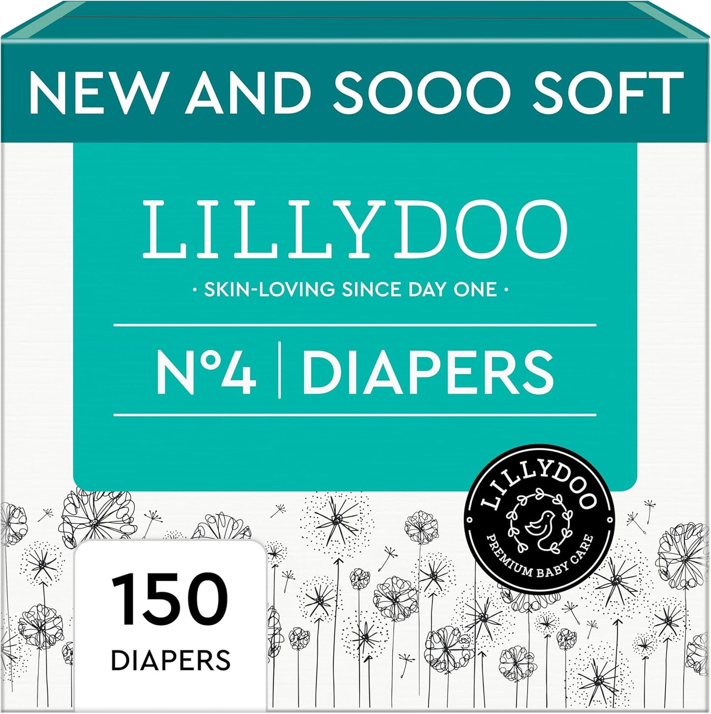 Baby Diapers - Size 4 (20-31 lbs), Monthly Supply (150 Count), Leak Protection, Skin-Friendly, Ultrasoft, Perfume- & Chlorine-Free, Hypoallergenic, Dermatologist Tested, Oeko-TEX®