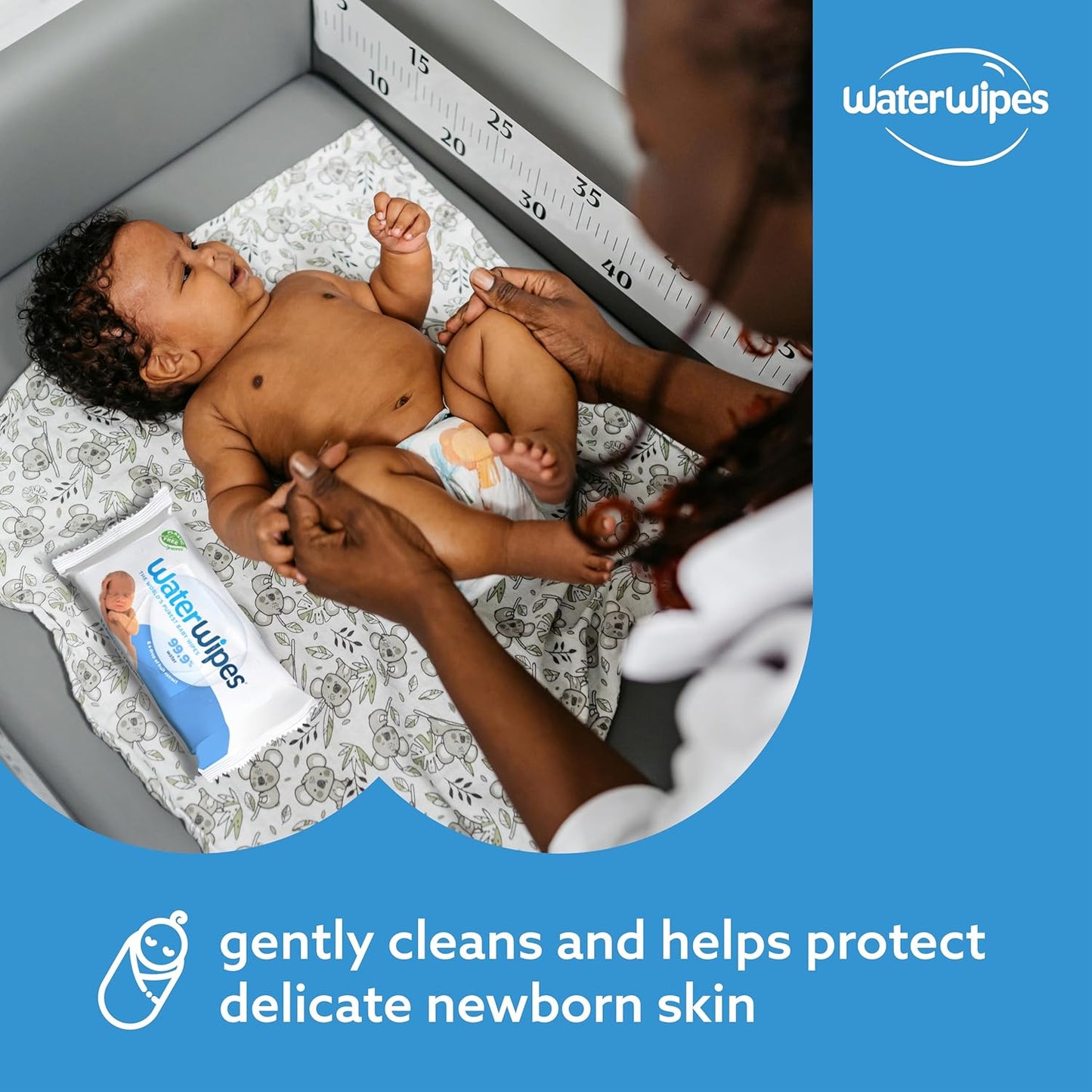 WaterWipes Sensitive+ Newborn & Baby Wipes, 3-In-1 Cleans, Cares, Protects, 99.9% Water, Unscented & Hypoallergenic, 60 Count