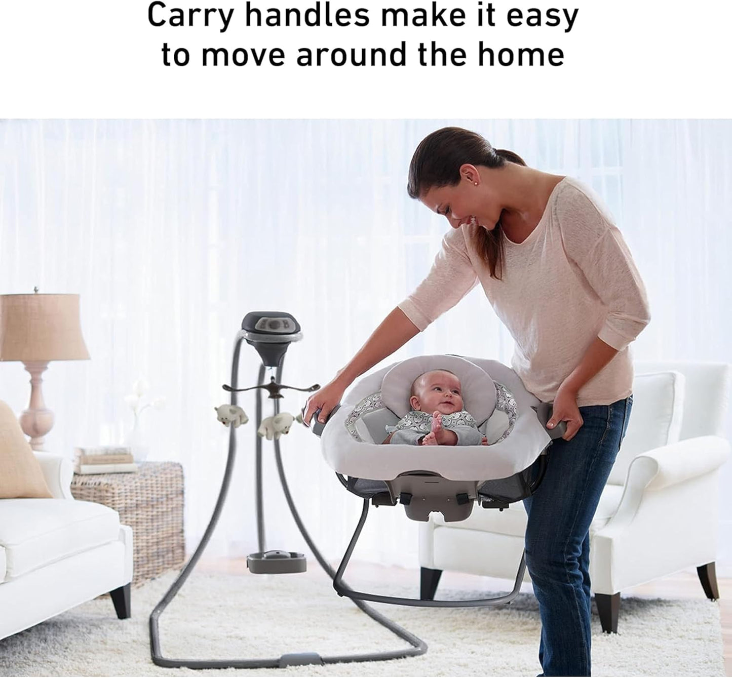 Graco DuetConnect LX Seat & Bouncer, Multi-Direction Seat, Multiple Swinging Speeds, Easily Portable, Redmond