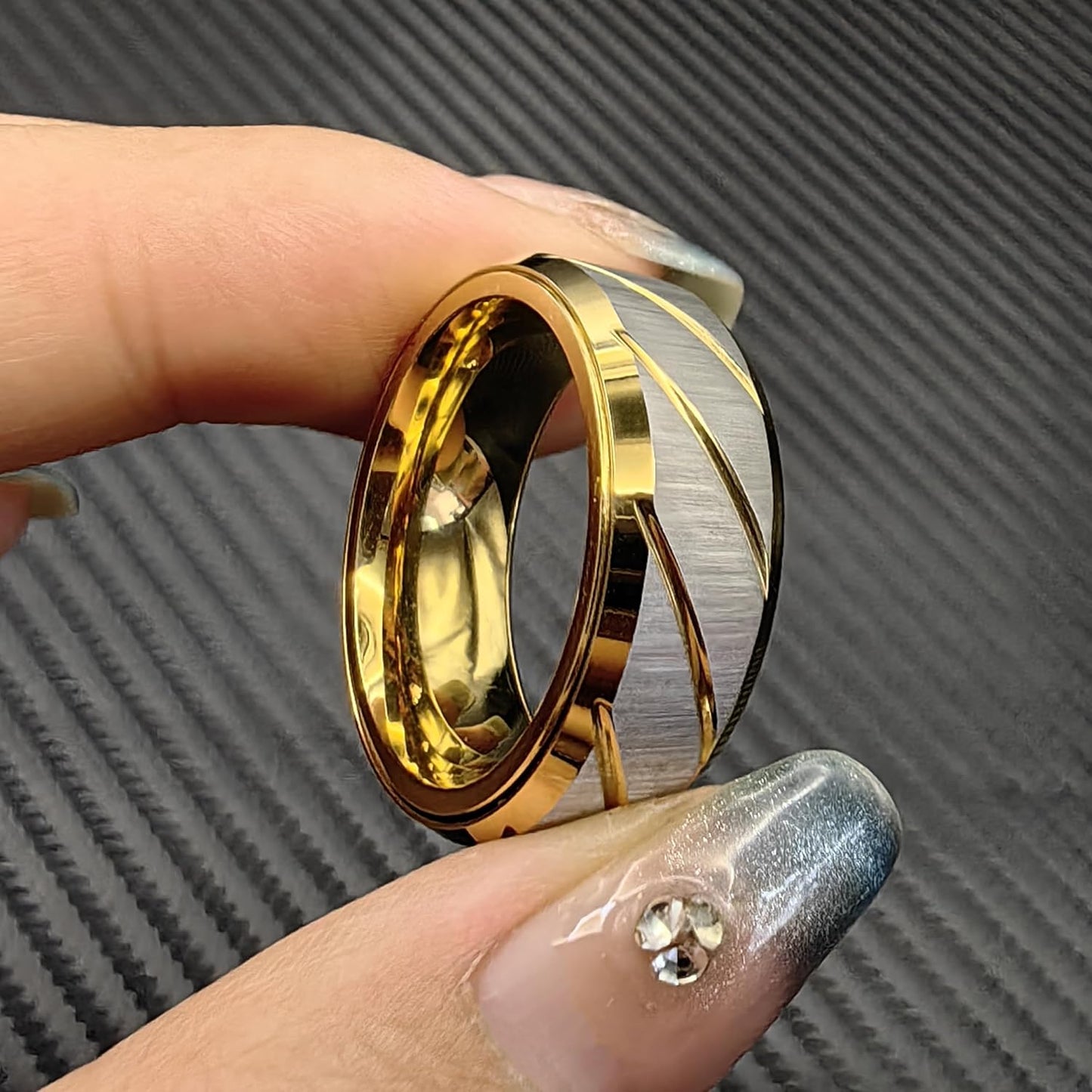 EDC Fidget Slider Fidget Toy Adult Stress Relief Metal Ratchet Ring Jewelry ADHD Recreational Fidget Toy Tactile Coin (Golden, 13)