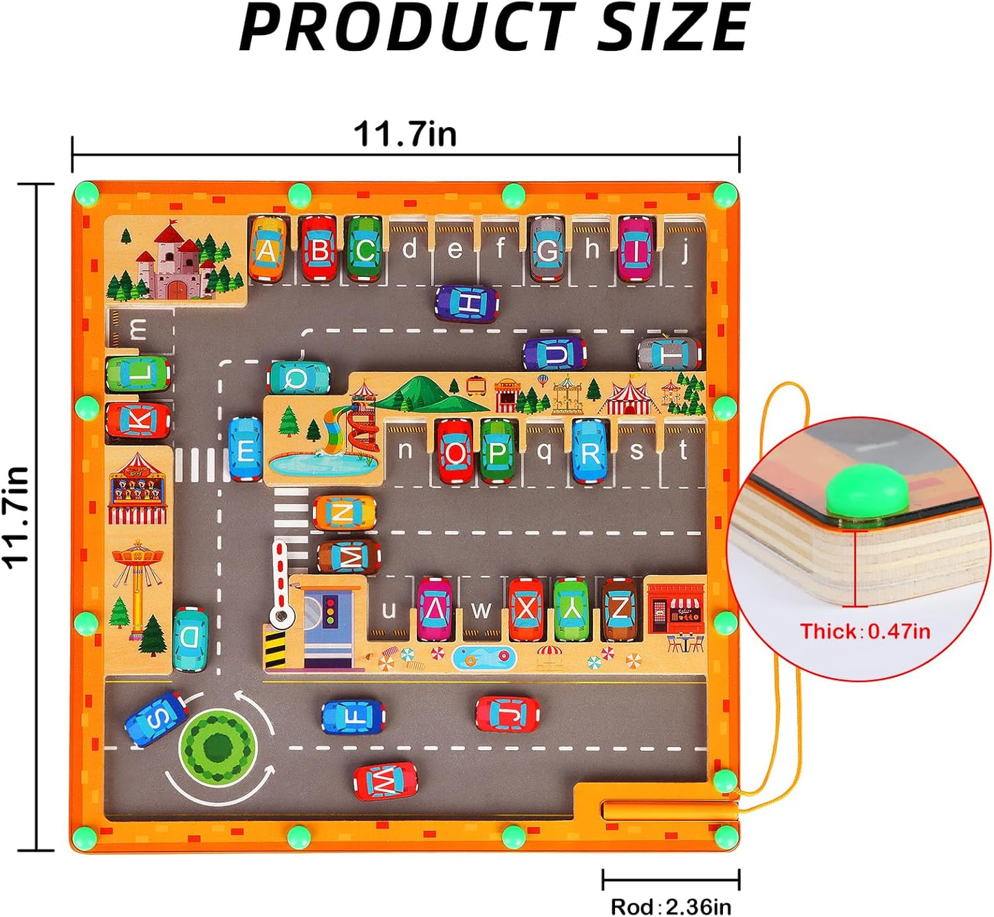 Magnetic Fidget Toys Handheld Game for Kids & Teens, Montessori Wooden Puzzle Game Board,Fine Motor Skills Educational Sensory Toys & Stress Relief Party Favors Toy &Best Gifts for Preschoolers