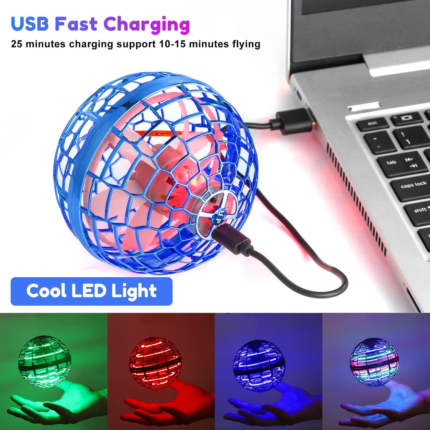 Flying Orb Ball Toy 2023 Galaxy Ball,Cosmic Globe Boomerang Hover Orb Ball, Galactic Fidget Spinner, Hand Drone Ball, Kids Toys for Boys Age 6 7 8 9 10 11 12 Boys Girls Cool, Blue