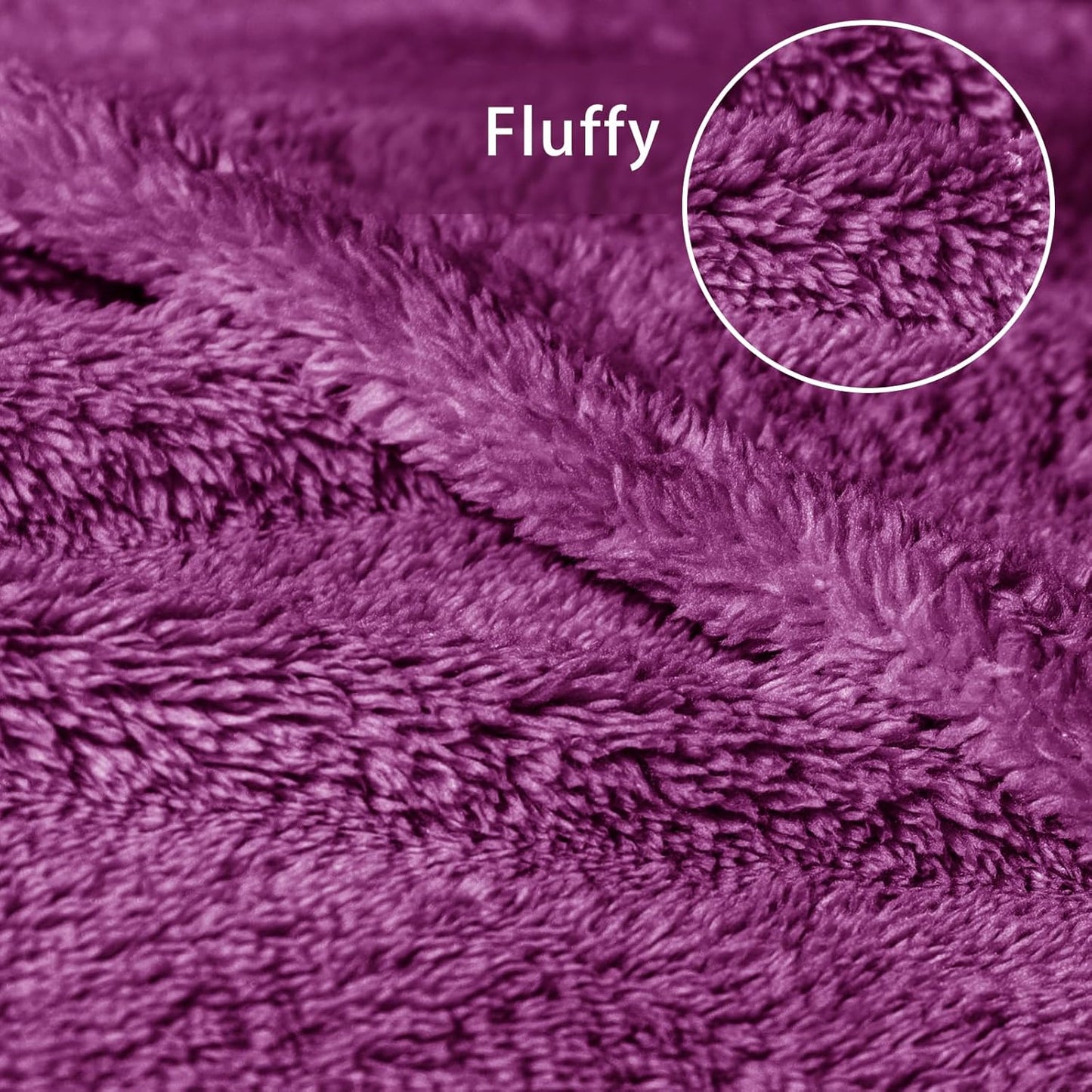 Exclusivo Mezcla Soft Fleece Throw Blanket for Couch, Super Soft Velvet Plush Bed Blanket, Fuzzy Cozy and Warm for All Seasons, 50x60 Inches, Purple