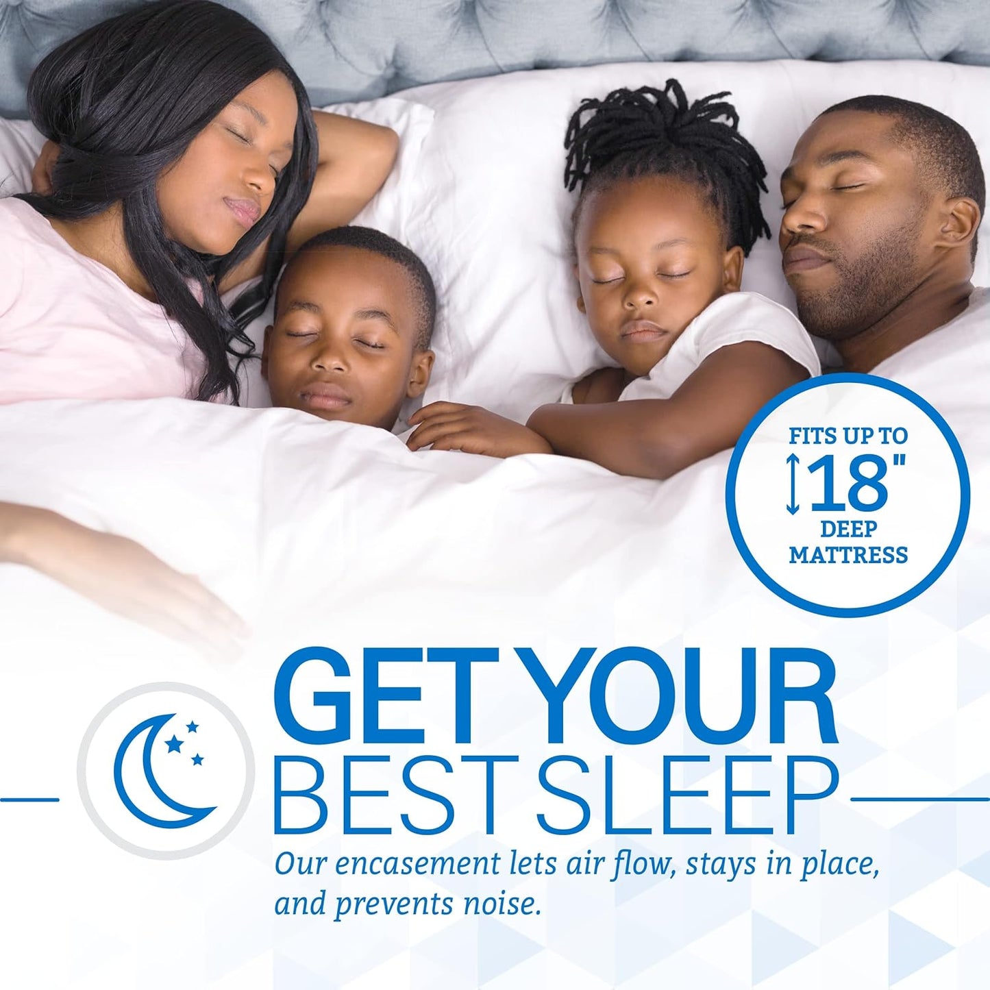 SafeRest Zippered Mattress Protector - Premium 9-12 Inch Waterproof Mattress Cover for Bed - Breathable, Noiseless Washable Mattress Encasement - Calking