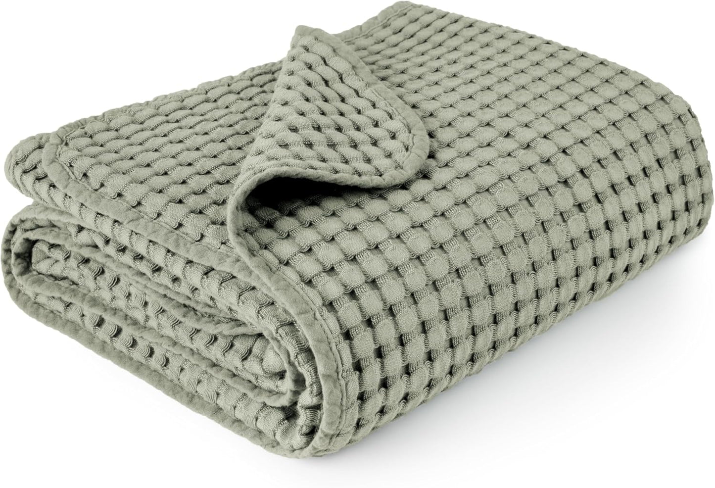 Konssy Waffle Baby Blanket - Soft & Cozy Nursery Swaddle Blanket, Lightweight Toddler Throw for Boys & Girls, Ideal for Wrapping(Amy Green)