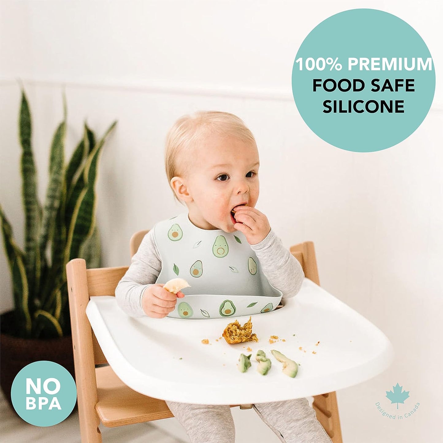 Loulou Lollipop Soft, Waterproof Silicone Feeding Bib for Babies and Toddlers