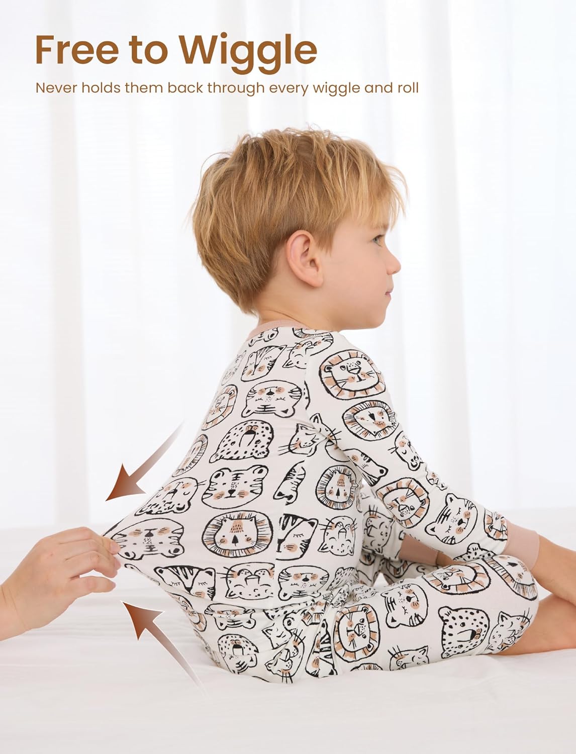 PATPAT Bamboo Viscose Pajama Set for Toddlers with Improved Tensile Strength, Snug Fit Pjs Sleeper for Baby Boys Girls Kids