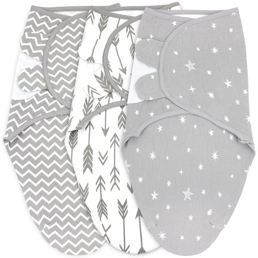 Bublo Baby Swaddles for Newborns – 3-Pack Infant Swaddles 0-3 Months – Adjustable Swaddle Sleep Sack – Soft Organic Cotton Baby Wrap for Safe & Cozy Sleep (Galaxy)