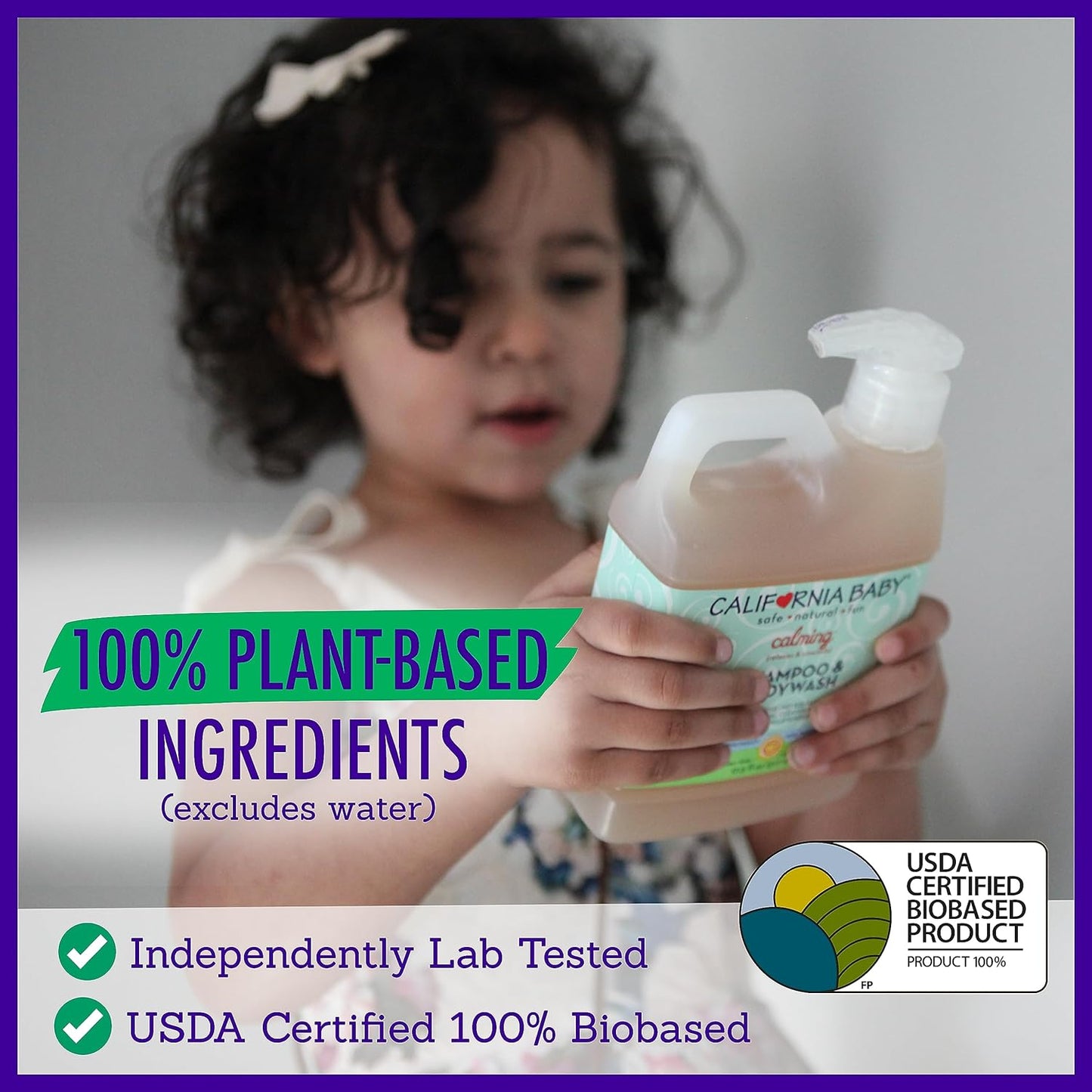 California Baby Calming Lavender Shampoo and Body Wash | 100% Plant-Based (USDA Certified) | Allergy Friendly | Baby Soap and Toddler Shampoo for Dry, Sensitive Skin | 517 mL / 17.5 fl. oz