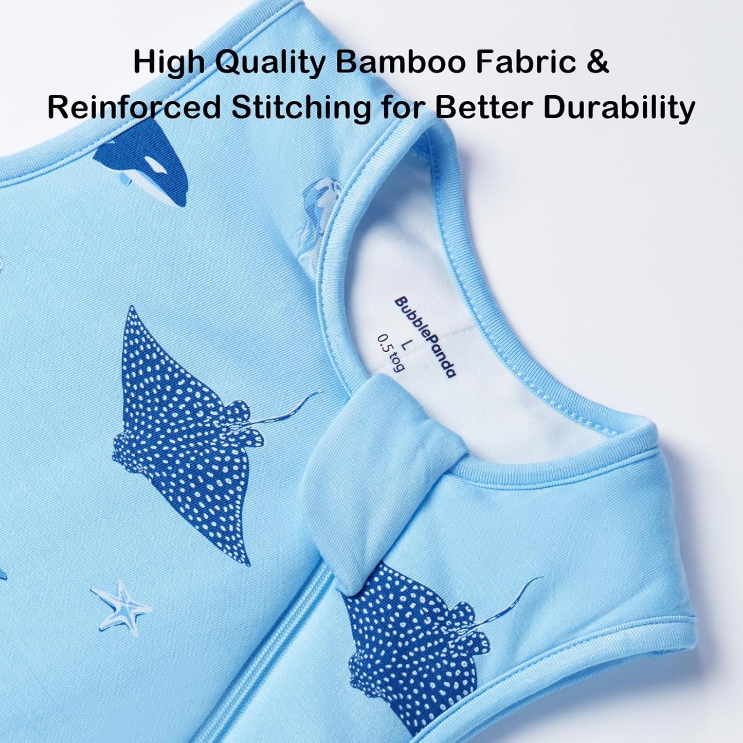 BubblePanda Rayon Made from Bamboo Sleep Sack 2t-3t 0.5 Tog Soft Lightweight Toddler Sleep Sack 24-36 Months for Babies 2-Way Zipper Wearable Blanket Baby 3t