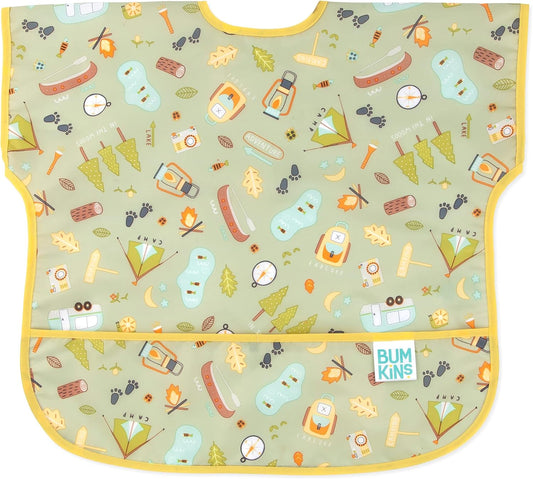 Bumkins Bibs - Toddler Bibs, Waterproof, Large for 1-3 Years, Short Sleeve