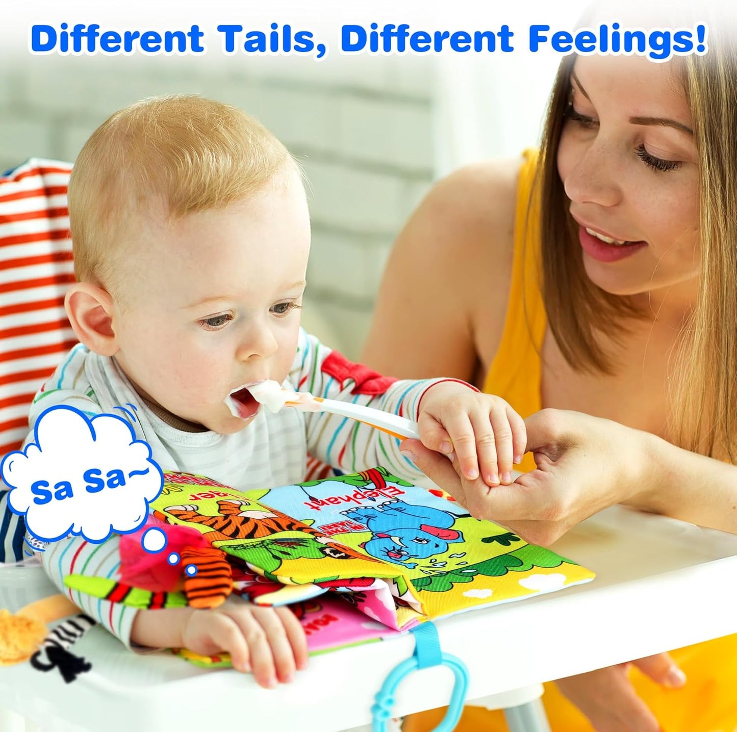 Vanmor Soft Baby Books for 0-18 Month Olds – 2PCS Crinkle Cloth Books with Forest & Ocean Themes, Tummy Time Toys for Infants, Sensory Books for Babies, Ideal Christmas