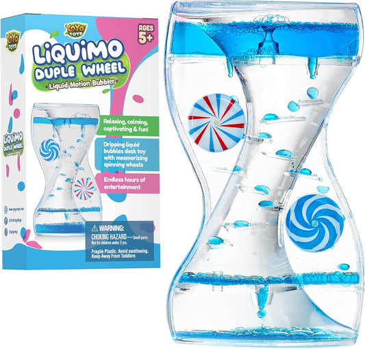 YoYa Toys Liquimo Liquid Motion Bubbler Duple Wheel for Kids - Satisfying Toys for Stress, Anxiety Relief, Autism - Fidget Toy Can Be Used As an Office Desk Toy Timer, Holiday Stocking Stuffers