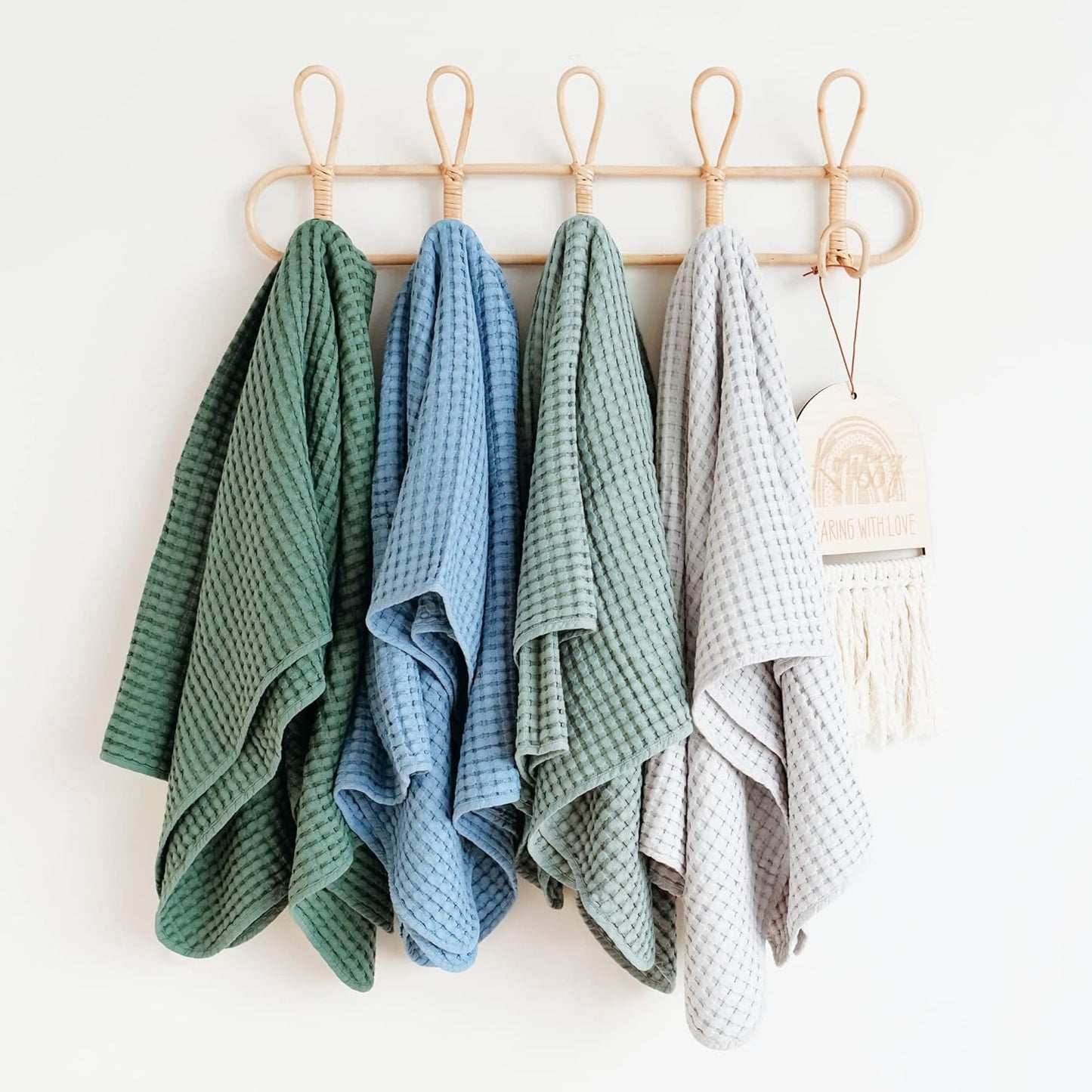 Konssy Waffle Baby Blanket - Soft & Cozy Nursery Swaddle Blanket, Lightweight Toddler Throw for Boys & Girls, Ideal for Wrapping(Light Green)