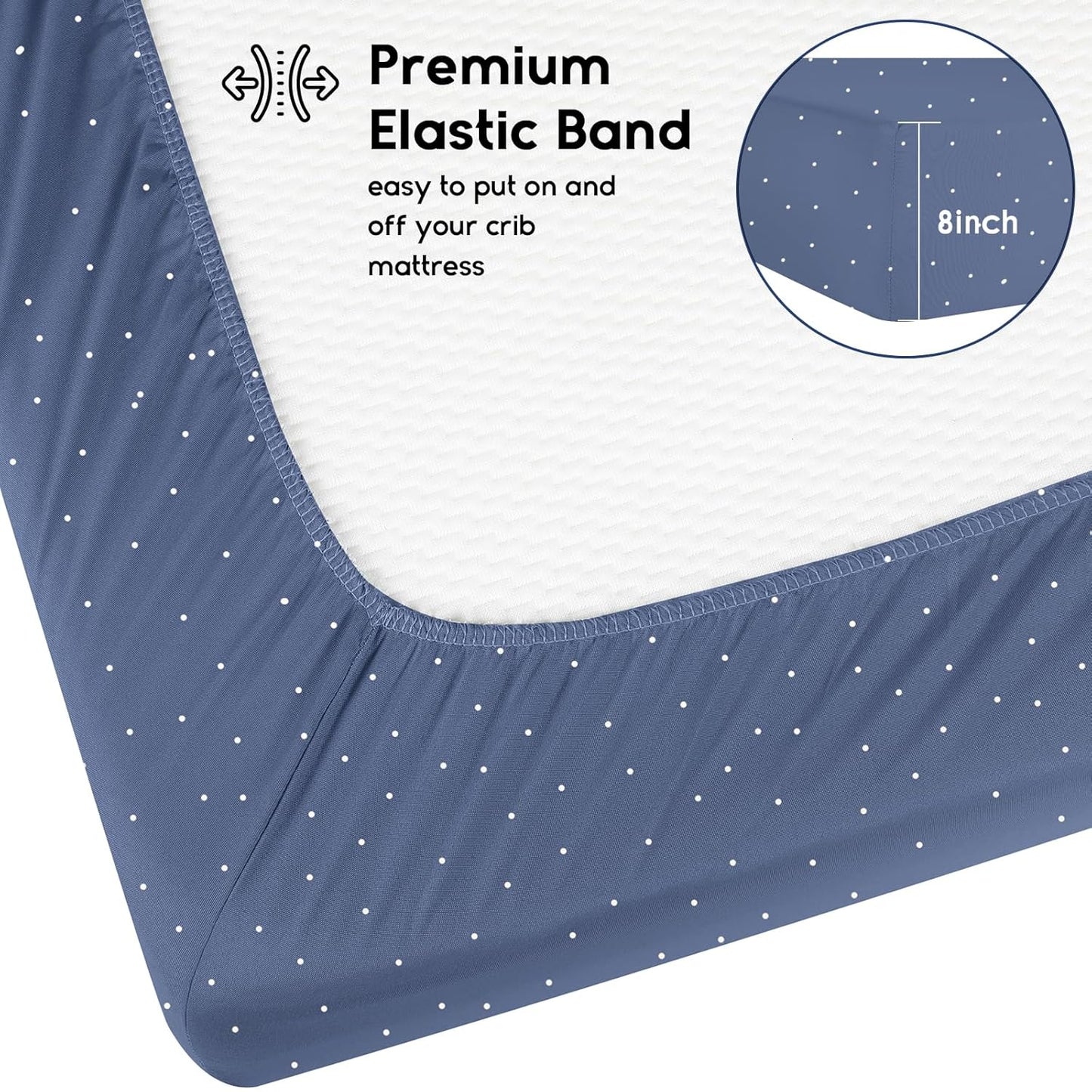 Yoofoss Baby Crib Sheets for Boys Girls, Fitted Crib Sheet 2 Pack for Standard Crib and Toddler Mattress, Super Soft Microfiber Baby Sheet 28x52x8in(Panda)