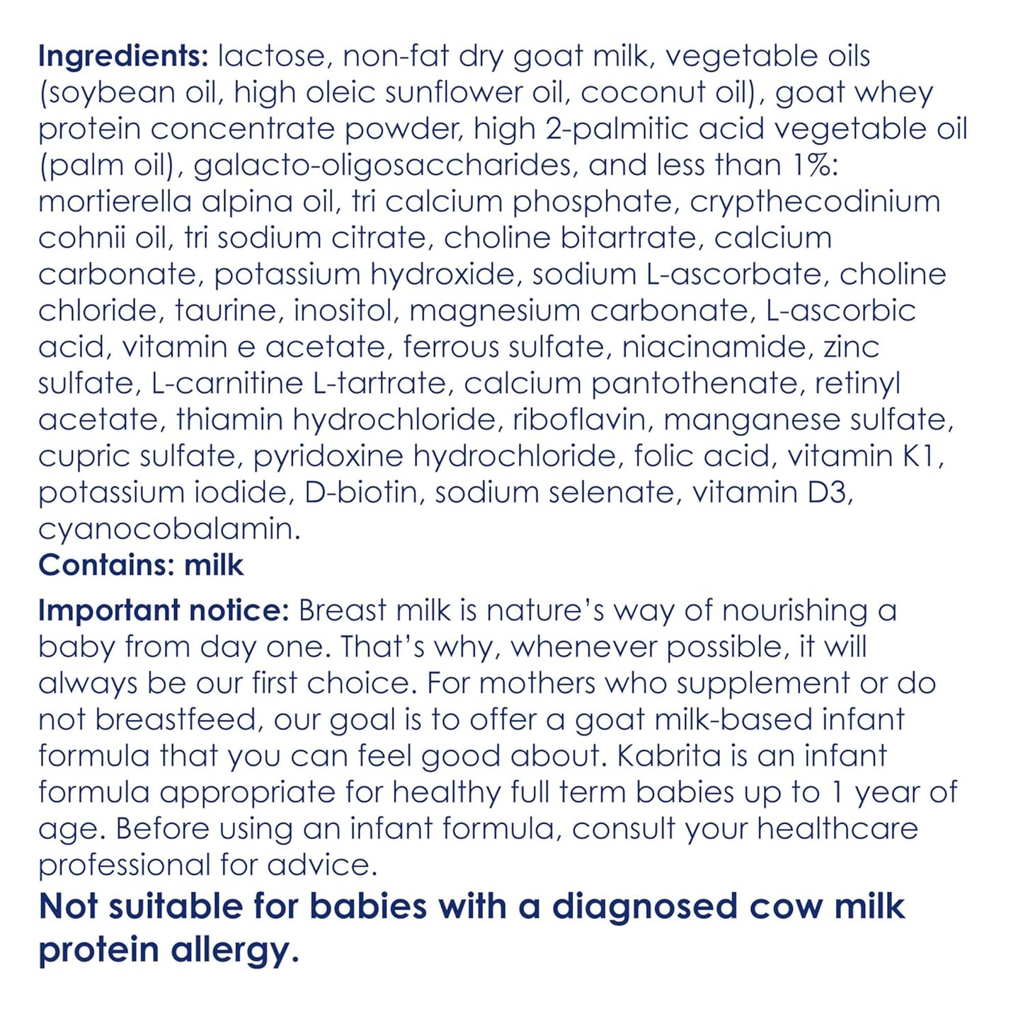 Kabrita Goat Milk Infant Formula - Easy to Digest Baby Formula 0-12 Months - Contains Prebiotics, Iron, DHA, Non-GMO - Gentle on Sensitive Tummies - Formula Supporting Gut Health & Sleep - 28Oz