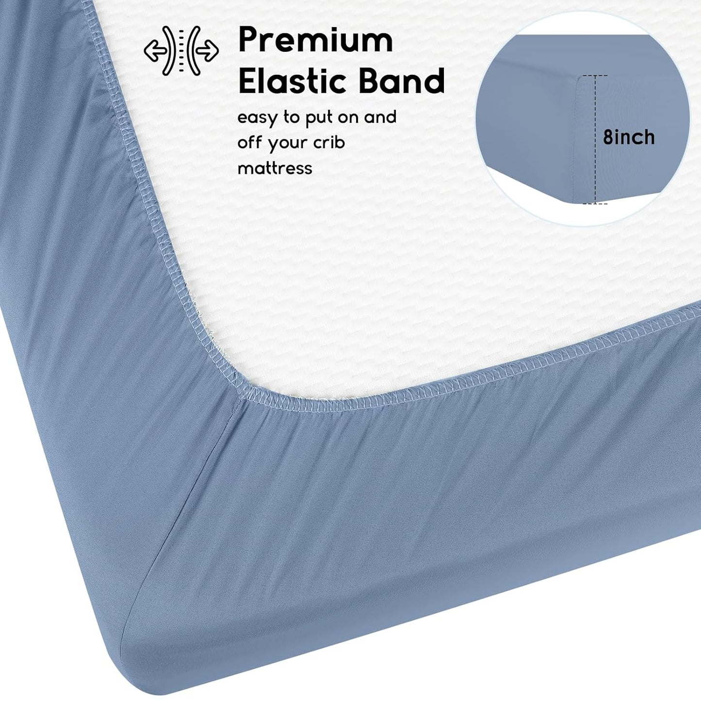 Yoofoss Baby Crib Sheets for Boys Girls, Fitted Crib Sheet 2 Pack for Standard Crib and Toddler Mattress, Super Soft Microfiber Baby Sheet 28x52x8in(Blue Rocket)