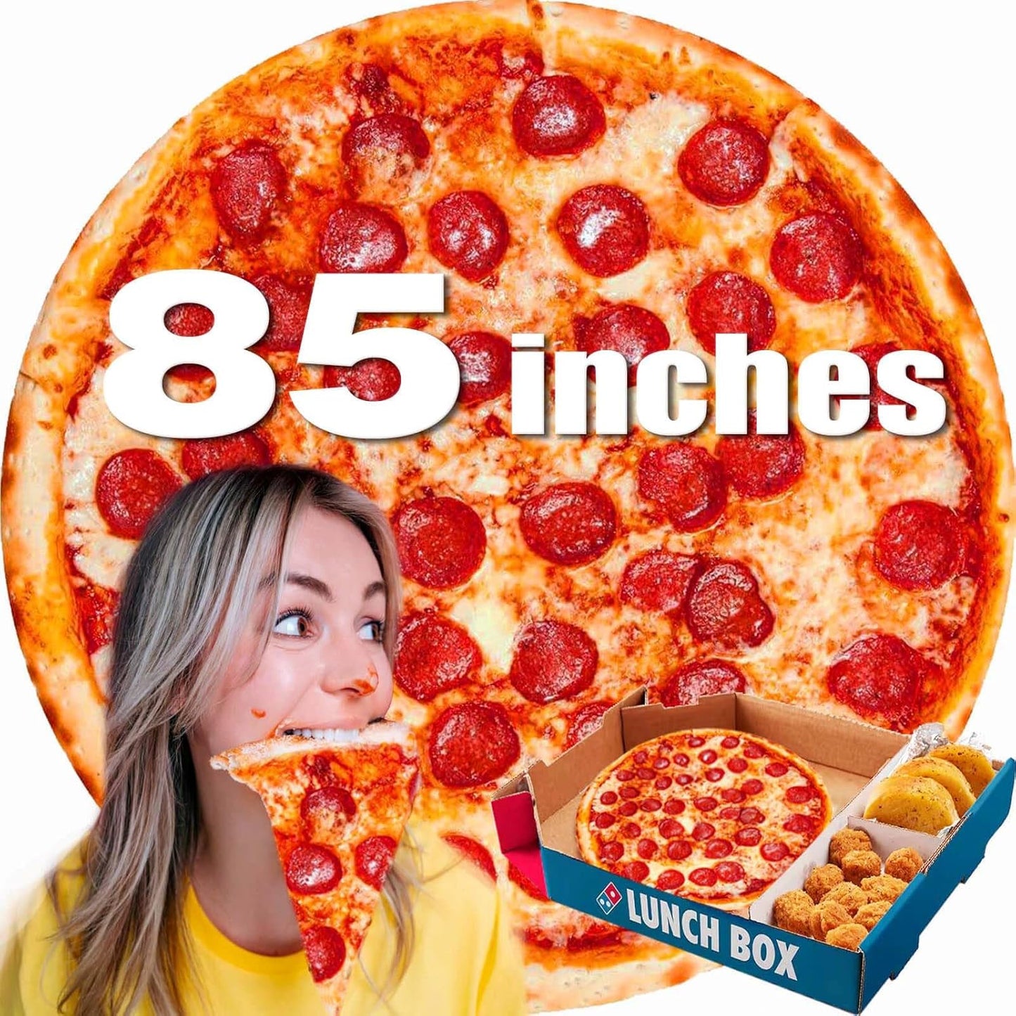 85in Pepperoni Pizza Blanket White Elephant Gifts for Adults Useful Sausage Throw Blankets Woemn Men Party Cool Stuff Novelty Gag Soft Fleece Wrap